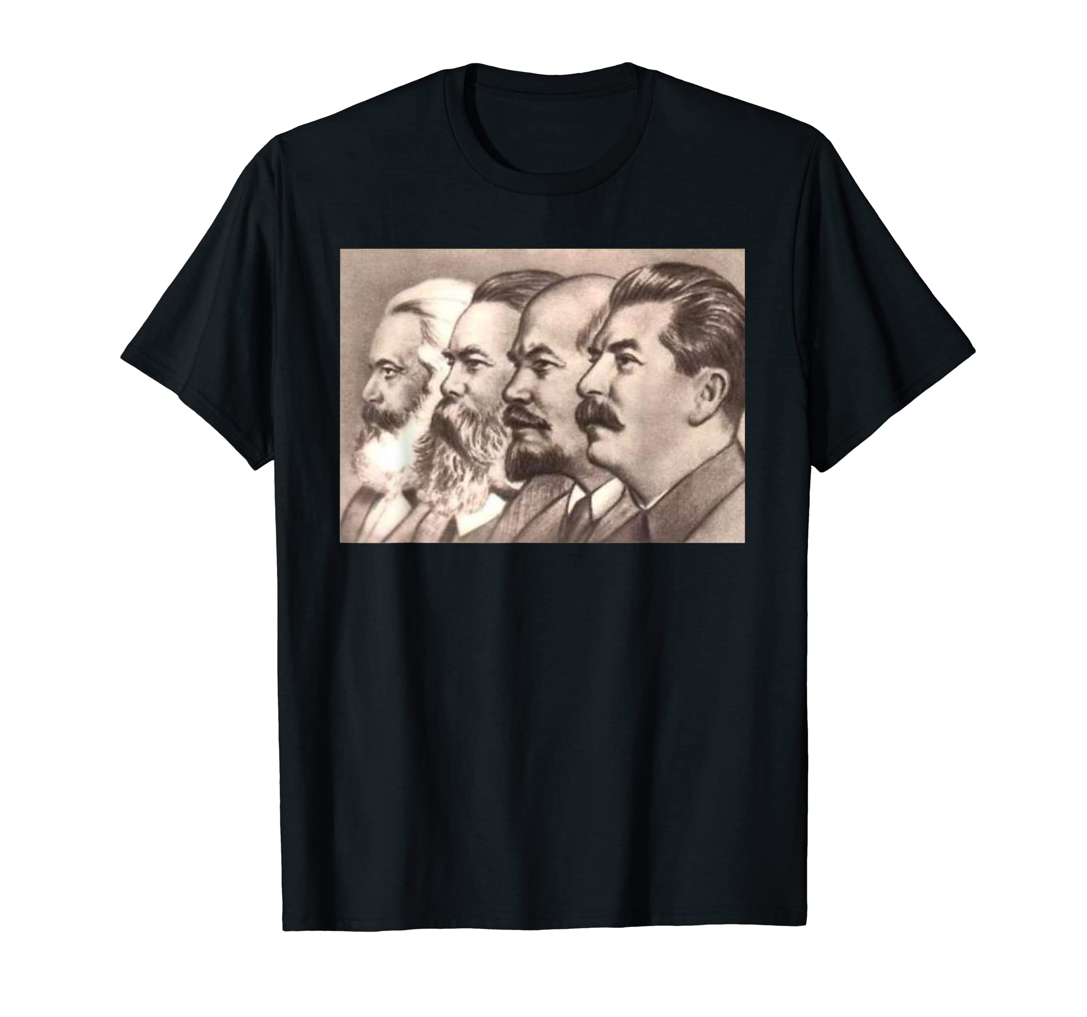 Vladimir Lenin Friedrich Angels Karl Marx Josef Stalin Heads T-Shirt