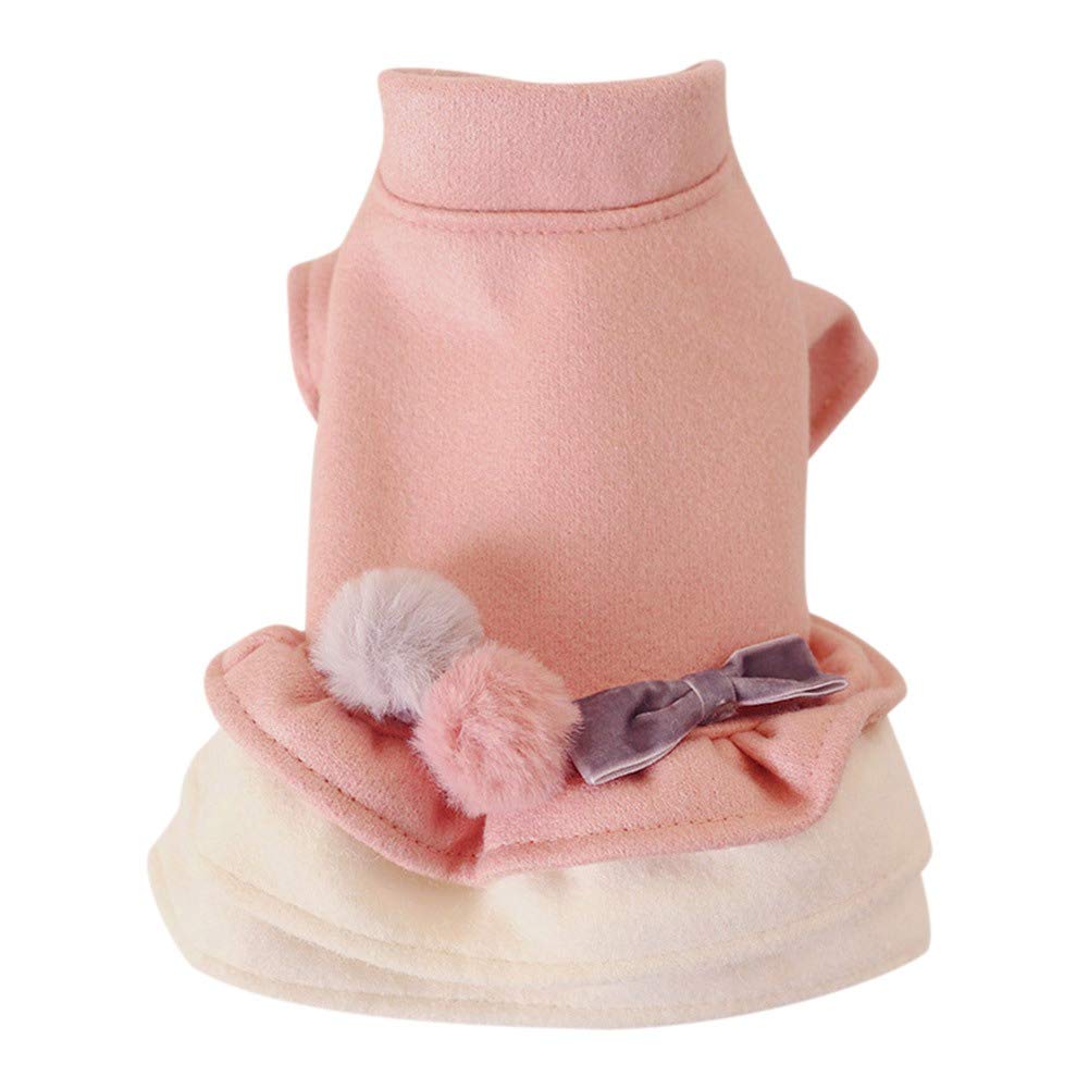 Handfly Dog Clothes for Small Dogs Girls Princess Clothes Puppy Tutu Dress Flowr Skirt Winter Warm Puppy Coat Small Dog Jacket Dog Cat Sweater Jumpers Pink Grey