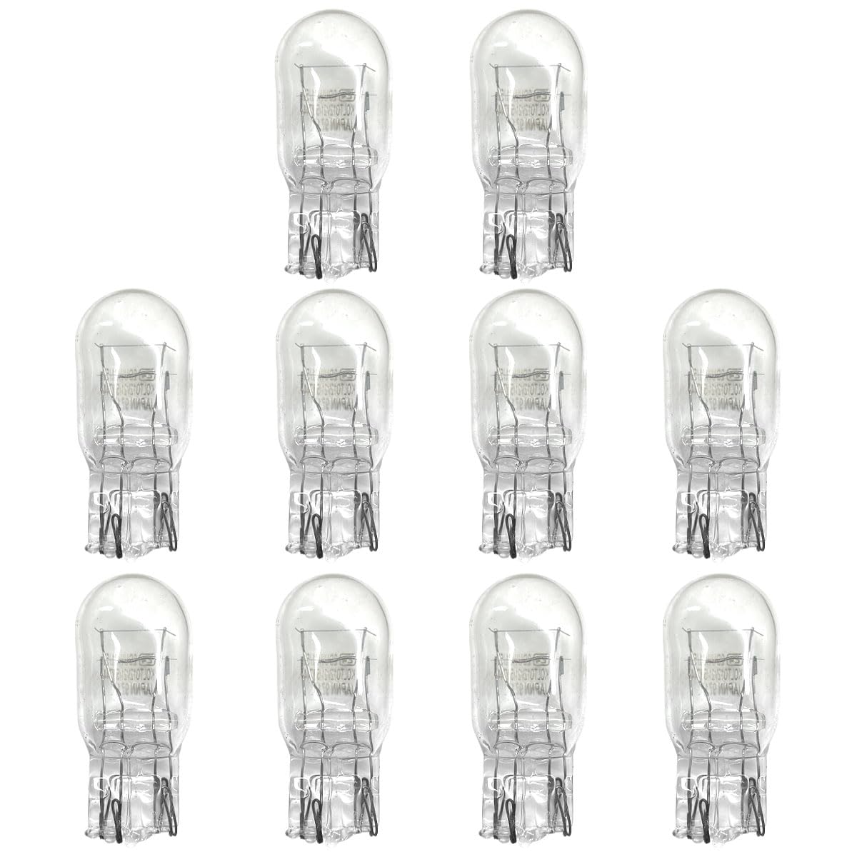 10 PCS T20 12V 5W Car Flat Foot Mini Lights, Car Brake Light Turn Light Bulbs, Quartz Glass Instrument Lights, Halogen Width Indicator Lights, Auto Lighting Replacement Accessories (T20)