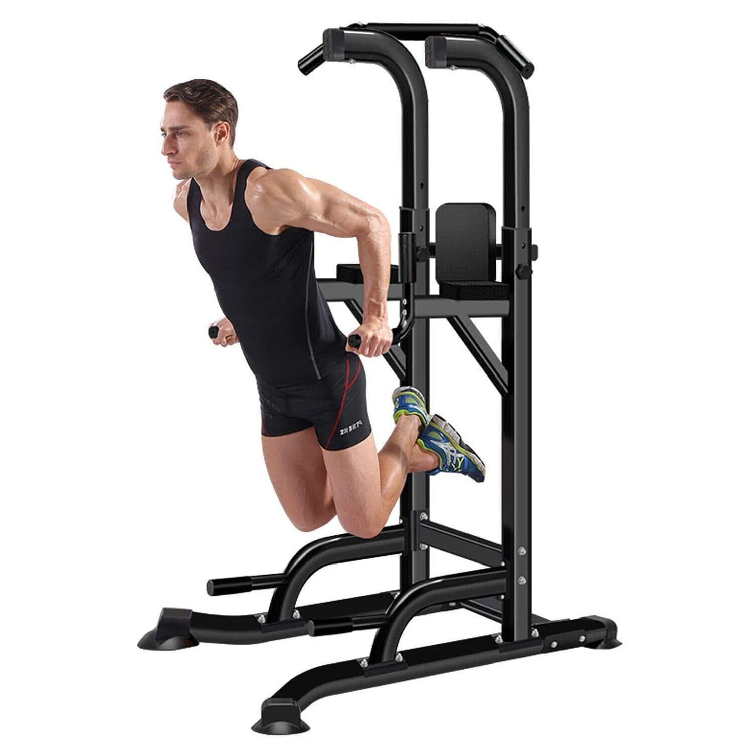 Max Strength® Power Tower Multi-Function Pull Up Rack & Dip Station Abs Dip Station Home Gym Strength Training Knee Raise with Dip and Pull-up Station