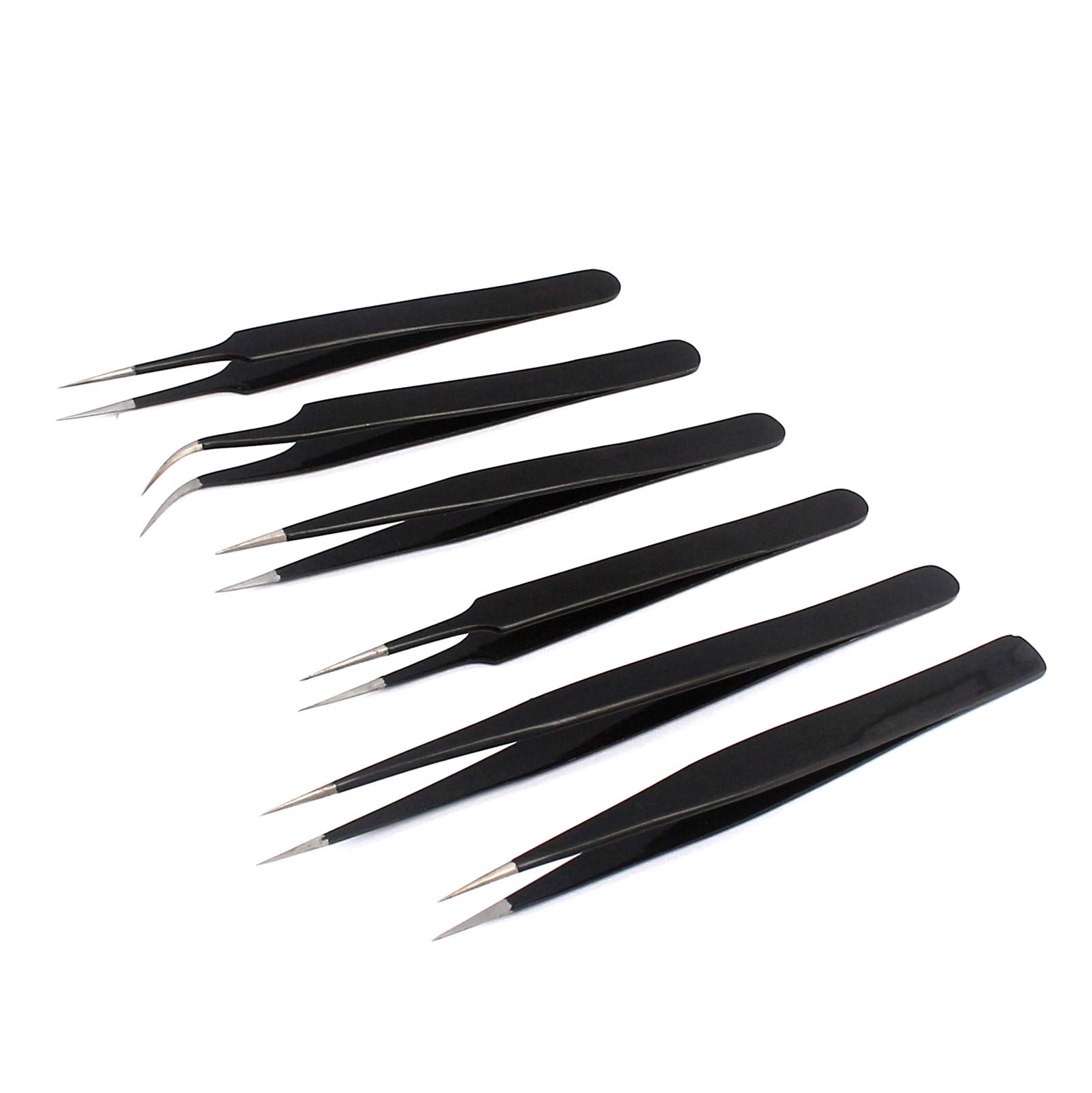 Anti-Static ESD Tweezers Set for Soldering Rework, 6pcs/lot By G.S Online Store