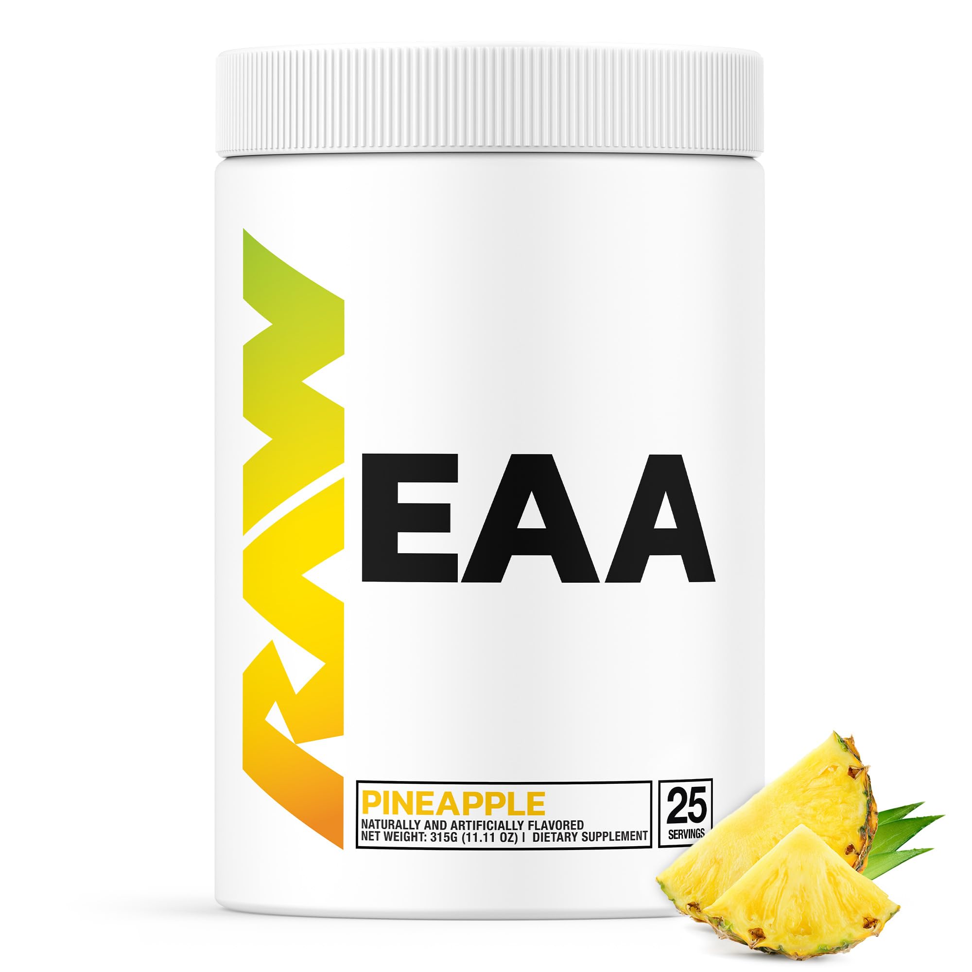 RAWEAA Amino Acids Powder, Pineapple (25 Servings) - Pre Workout Amino Energy Powder for Strength, Endurance, Recovery & Lean Muscle Growth - BCAA Amino Acids Supplement for Men & Women