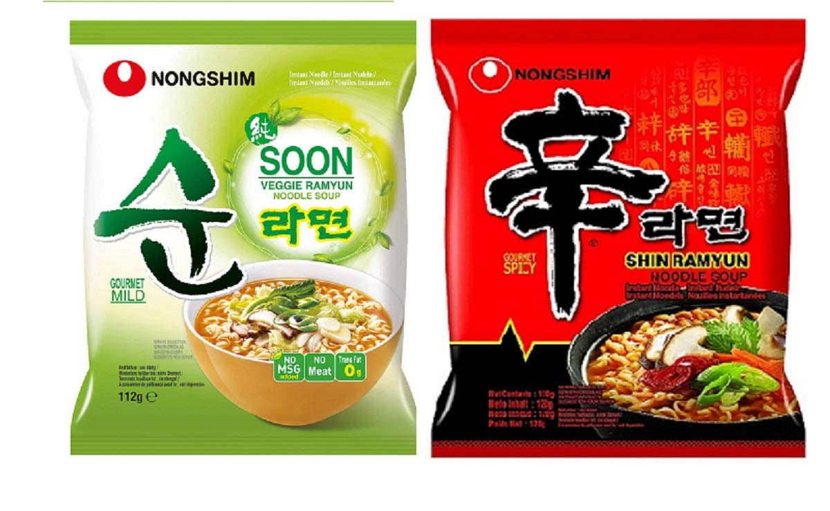 Nongshim Shin Ramyun & Veggie Instant Noodles 120Gm*2Pack (Pack Of 2) (Imported), Vegetarian