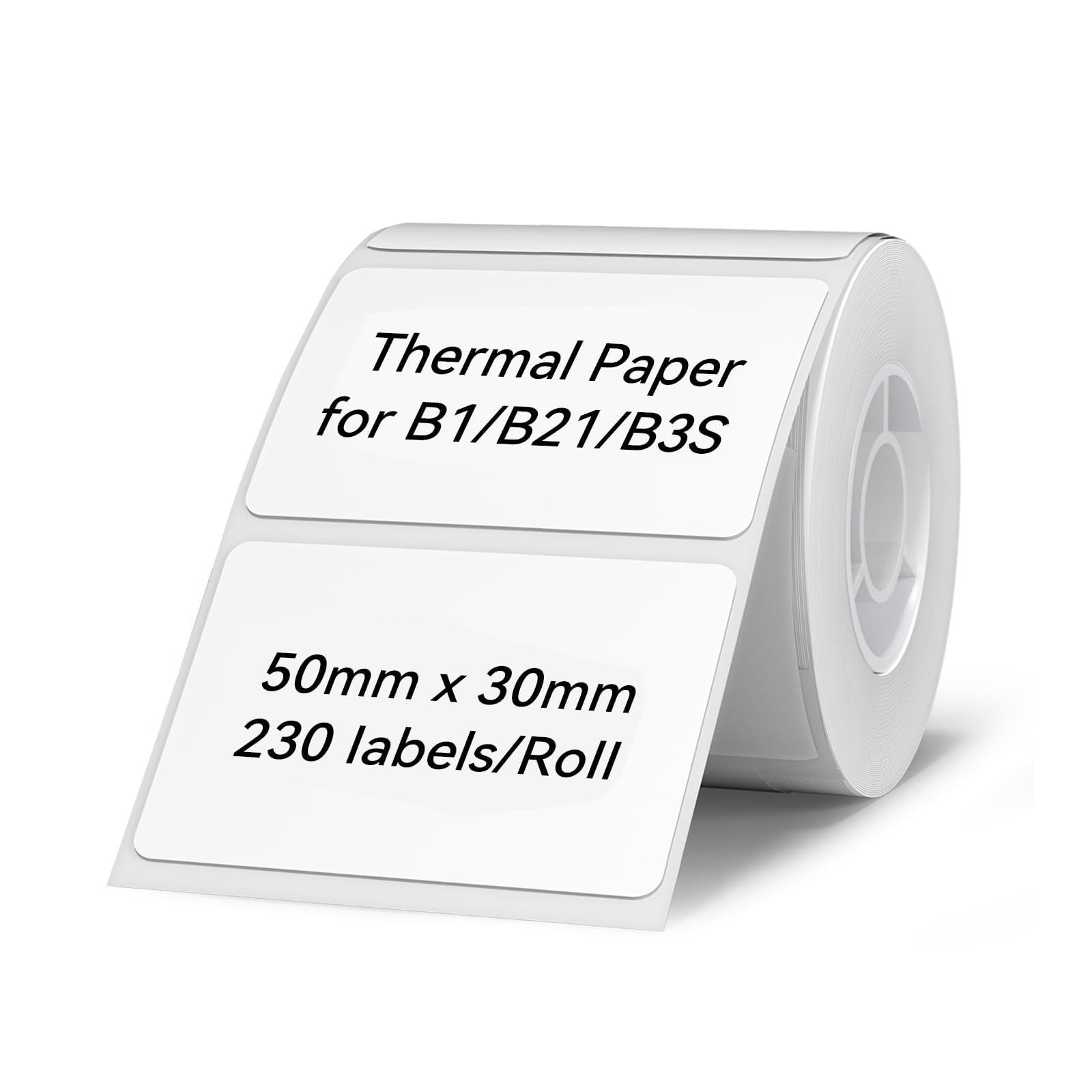 NIIMBOT Labels for B1/B21/B3S Label Maker, 50 x 30 mm (1.97'' x 1.18'') 230 Tapes/Roll, Thermal Label Tape, Waterproof, Oil-Proof for Home Office Small Business Labeling Tape Replacement(White)