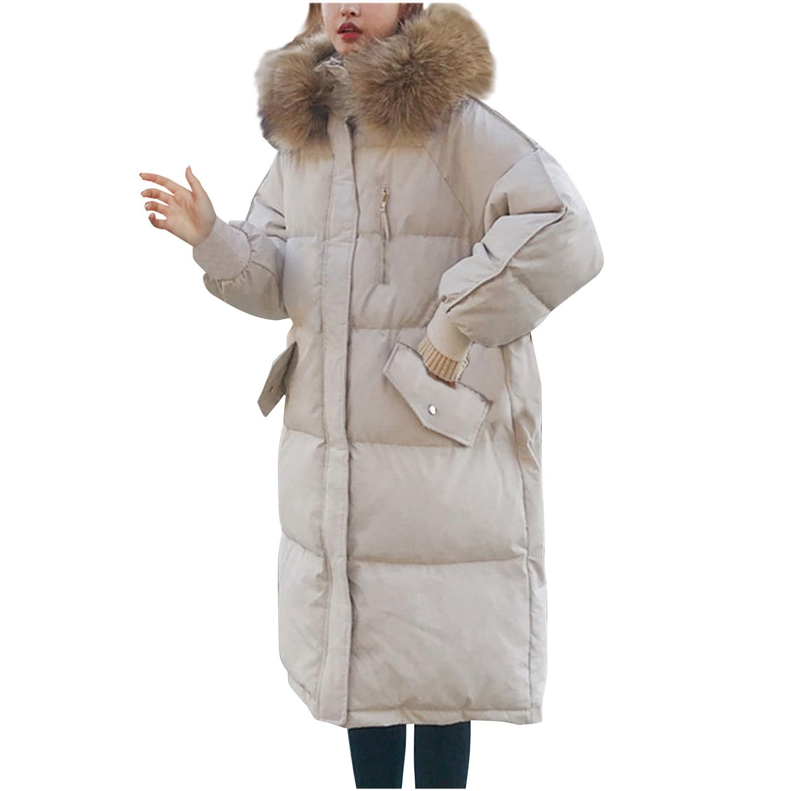 Womens Coat Padded Jacket Outfits for Women Long Sleeve Padded Thermal Puffer Cardigan Plain Fall Winter Coat 2024