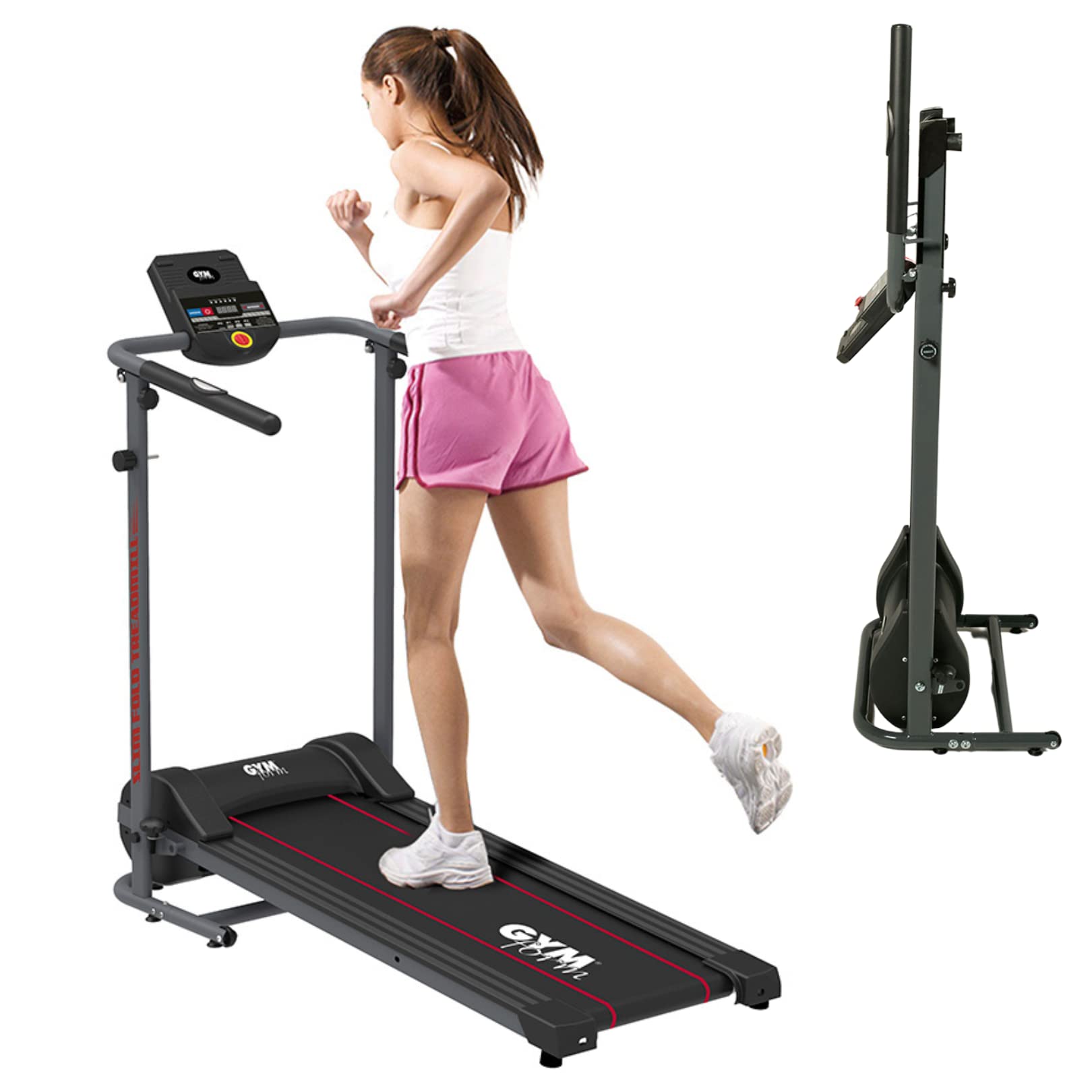 GYMFORM Treadmill for Home SLIMFOLD, Walking treadmill, LCD Monitor, Automatic Fitness Programs, Variable Speed, Easy storage, Foldable, Walking pad, Security Key