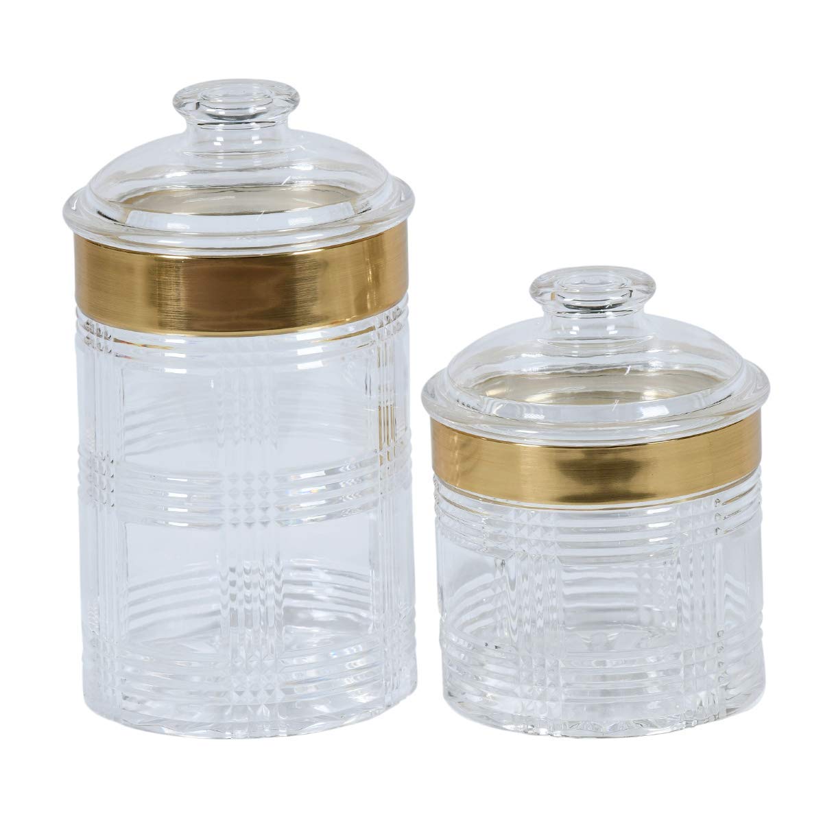 Inllex2pcs Acrylic Round Storage Jar with Lid,Household Multifunctional Storage Container for Preserving Dry Food, Cookies, Candies, Snacks and More