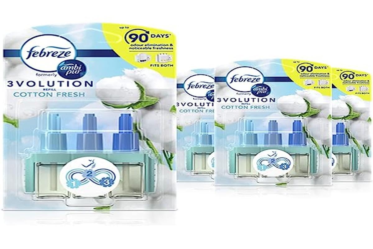 3Volution Scent-Plug, Pure Freshness, Refill, Room Fragrance and Air Freshener, 4 x 20 ml