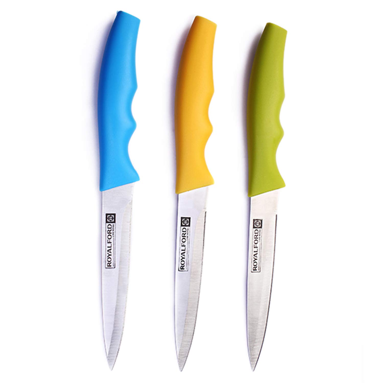 Royalford Stainless Steel Blade Utility Knife (3pcs) - Stainless Steel Razor Sharp Blades - Ultra Sharp Cooking Knives, Perfect for Carving & Chopping - Best Kitchen Gift for Cooking Lovers & Chefs