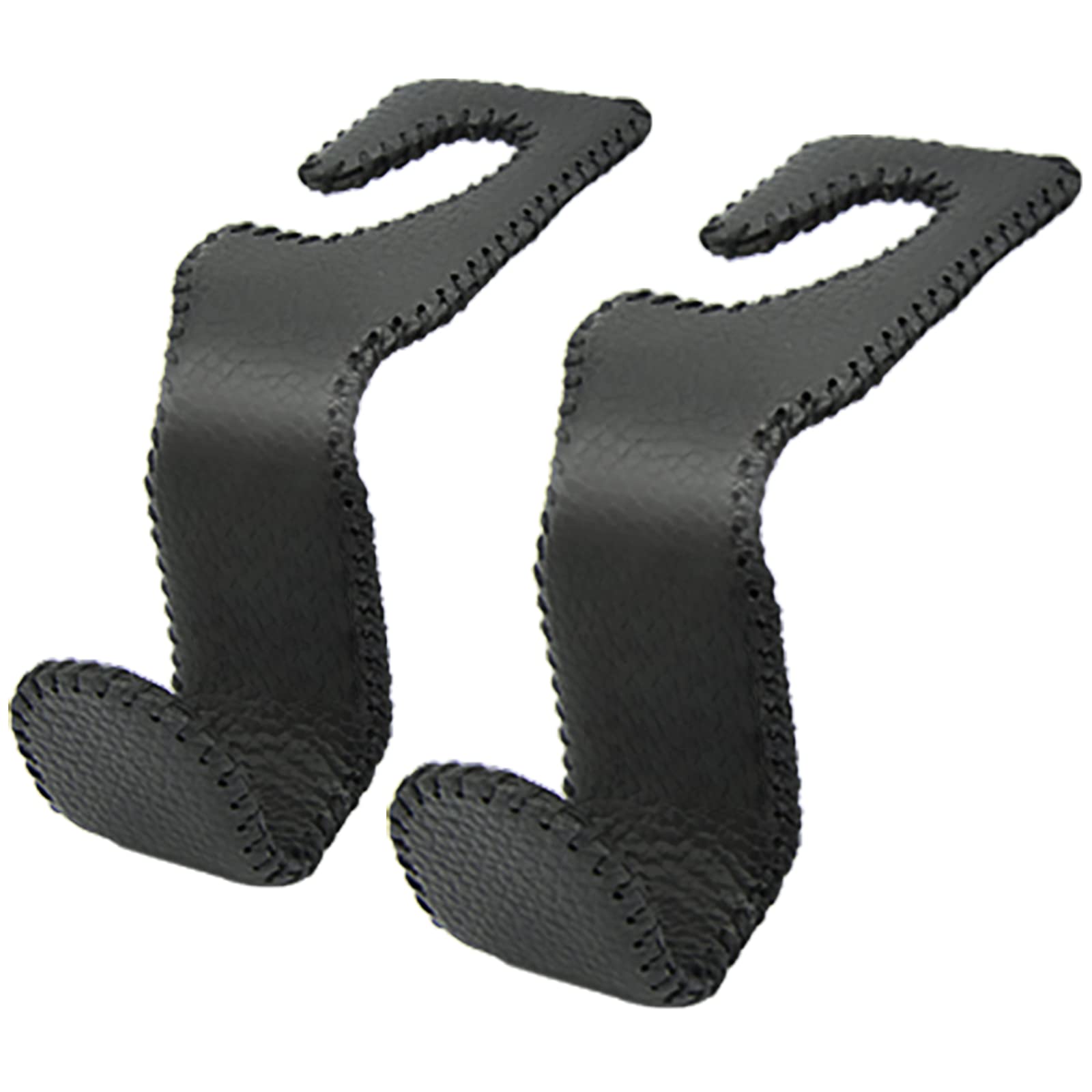 2 Pack Leather Car Seat Hooks, Headrest Seat Hook Backseat, Car Headrest Hooks Black