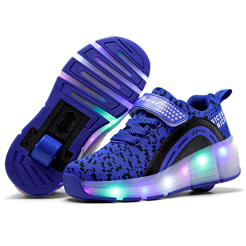 Nsasy Kids Roller Shoes Boy Girl Sneakers with Wheels Become Sport Sneaker with Led for Children Gift