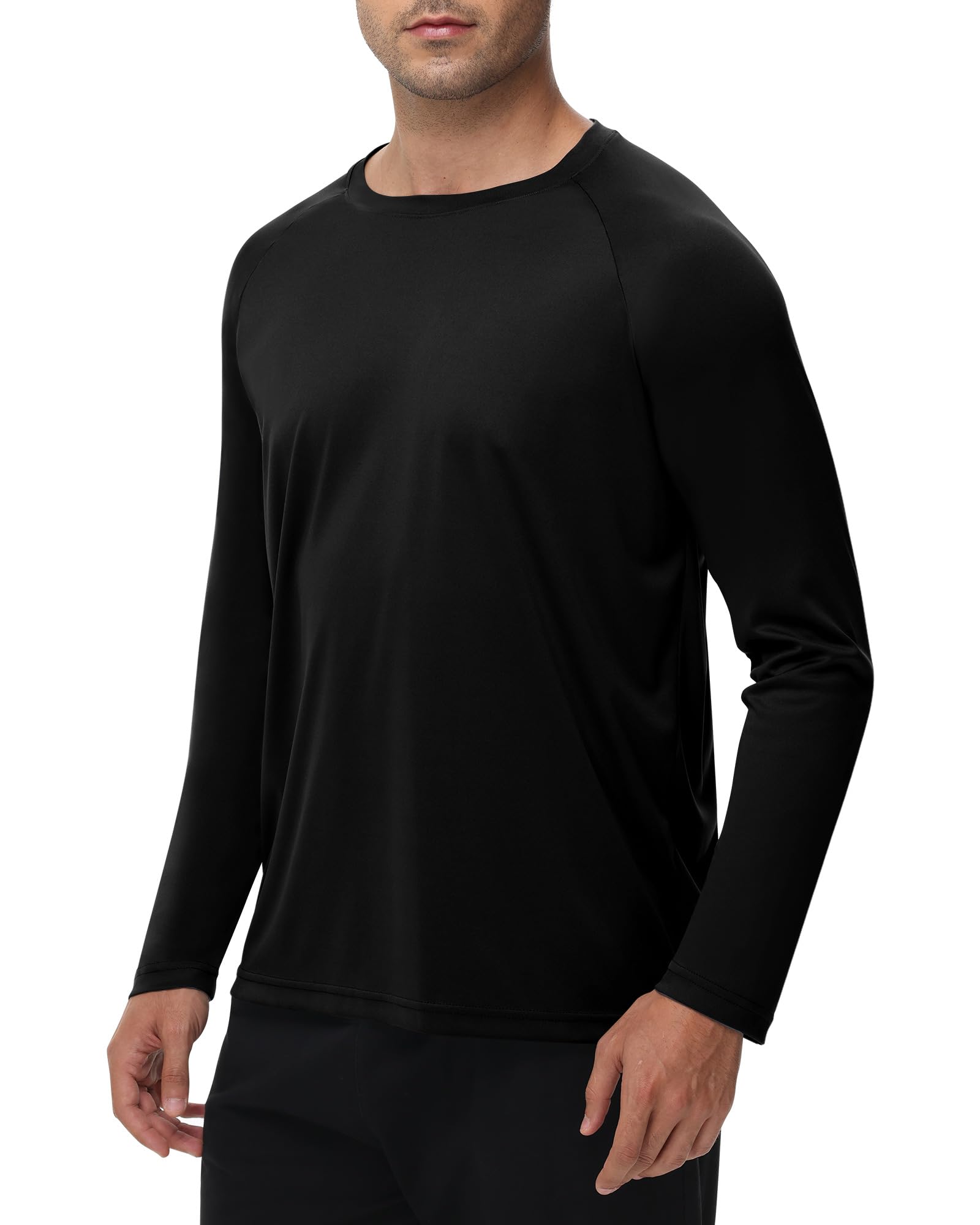 BOOJO Men's Quick Dry Long Sleeve Shirts - Moisture Wicking Sun Protective Workout T Shirts