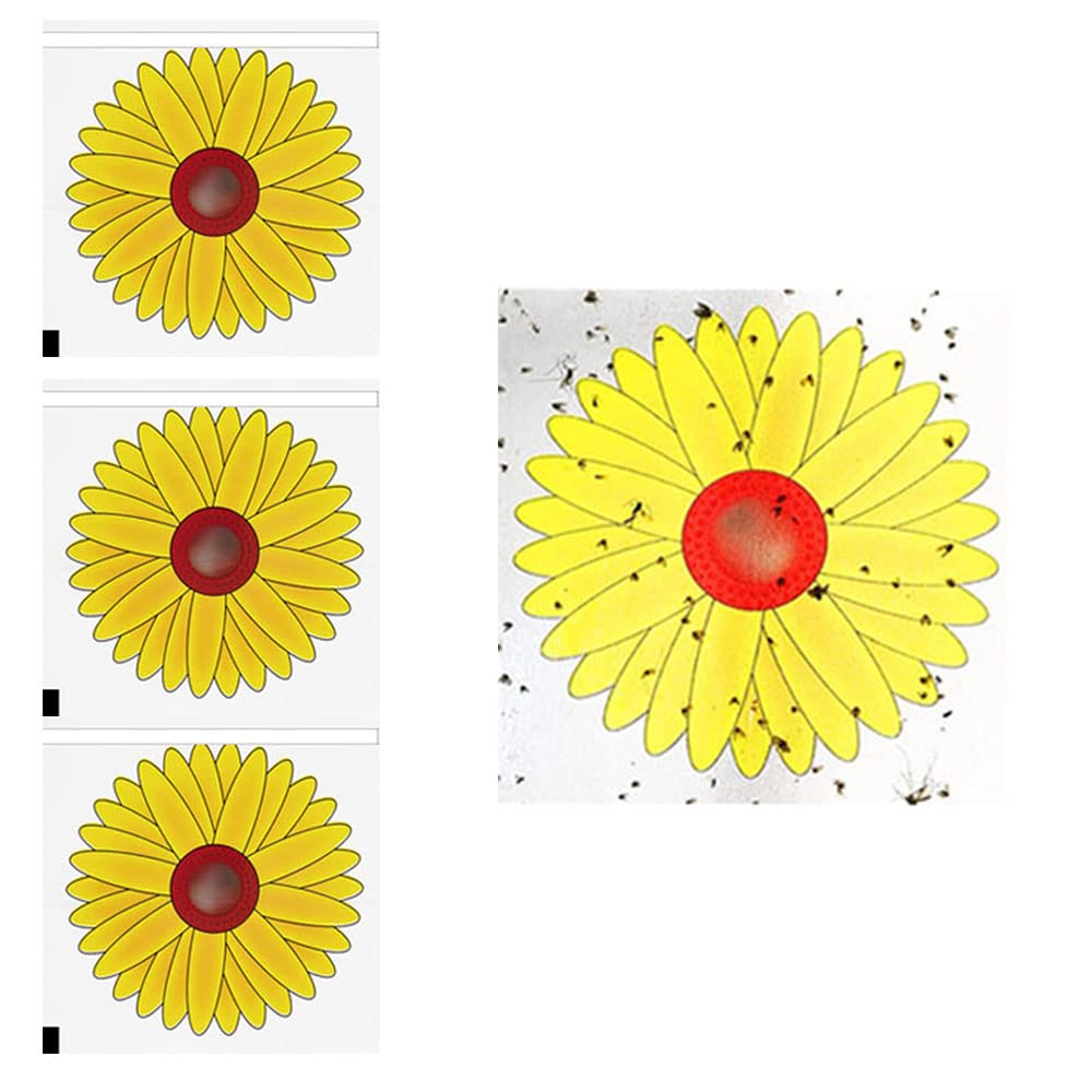 Haimist 20PCS Window Fly Traps, Sunflower Style Window Fly Stickers, Insect Flies Wasp Pest Killer