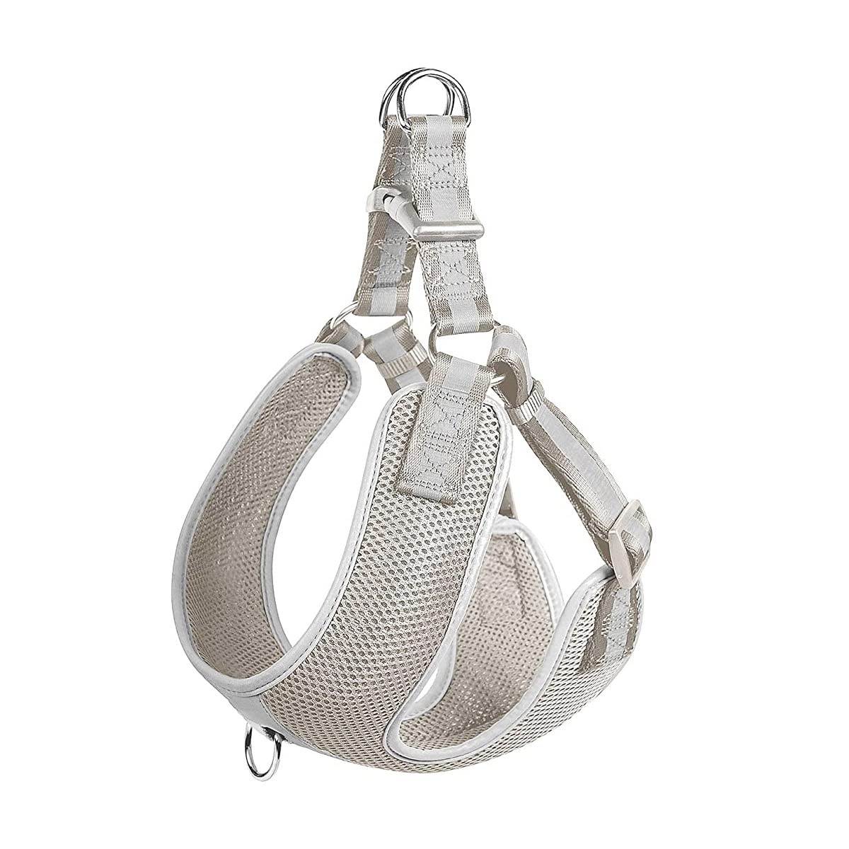 FidaReflective TQ Adjustable Dog Harness, Lightweight Soft Mesh Extra Small Grey