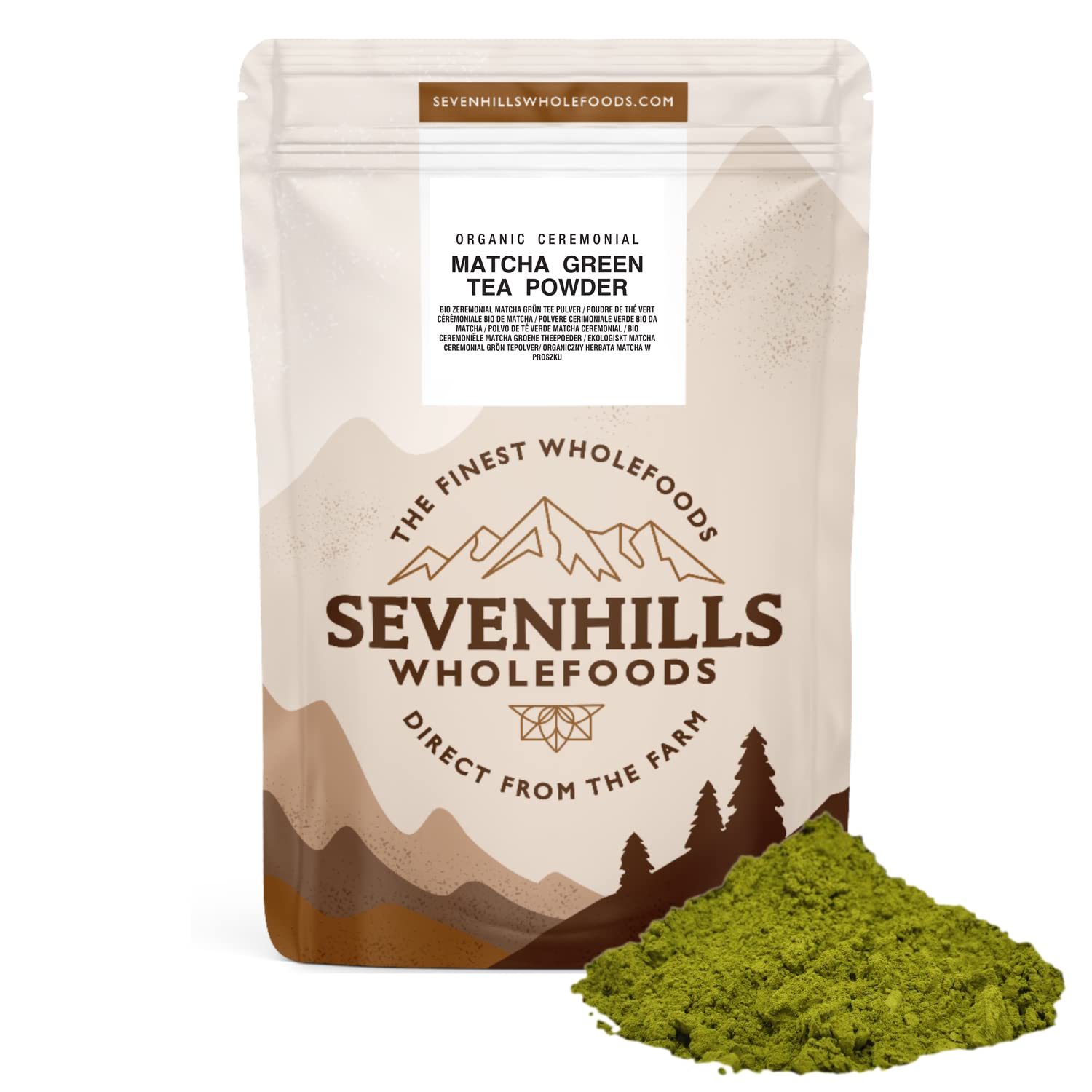 Sevenhills Wholefoods Organic Japanese Ceremonial Matcha Green Tea Powder 50g