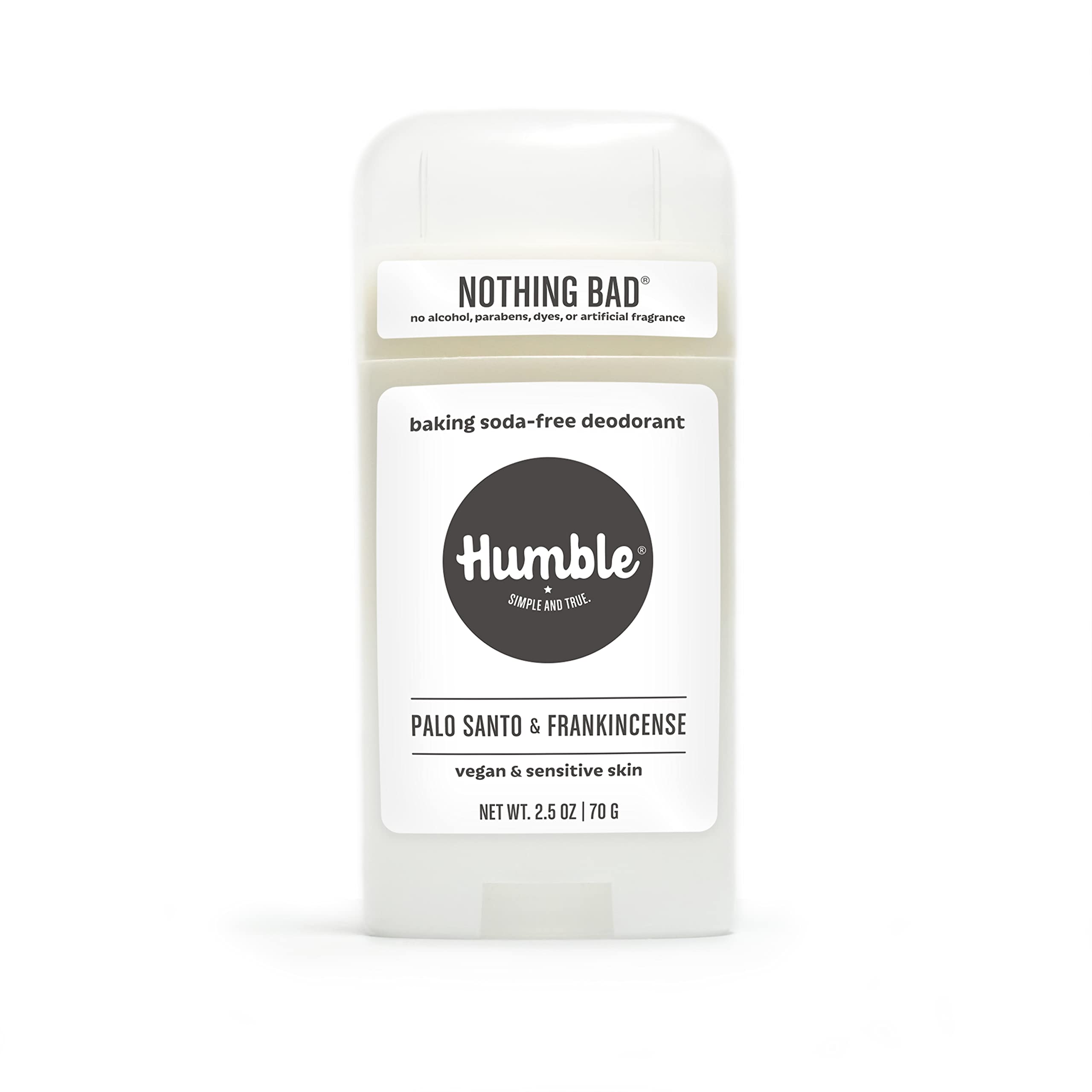 HUMBLE BRANDS Aluminum-Free Deodorant, Vegan and Cruelty- free, Formulated for Sensitive Skin, Palo Santo and Frankincense, 2.5 Ounce (Pack of 1)