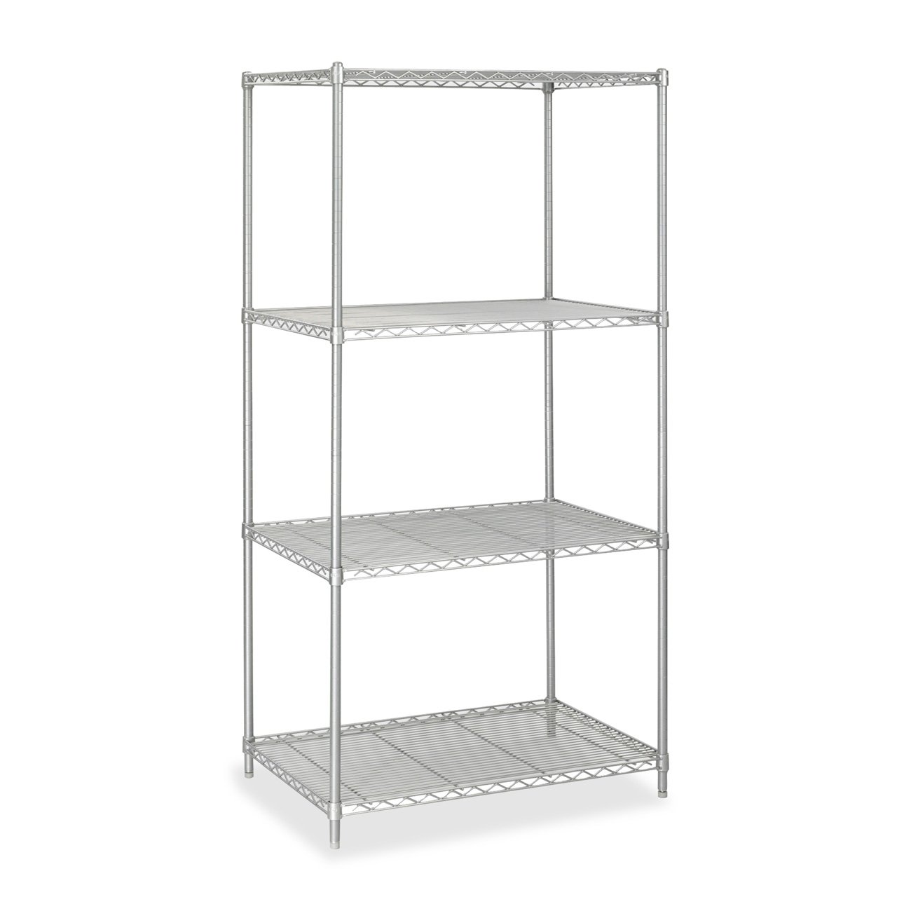 Safco Products Industrial Wire Shelving Starter Unit 36"W x 24"D x 72"H (Add-On Unit and Extra Shelf Pack sold separately), Metallic Gray