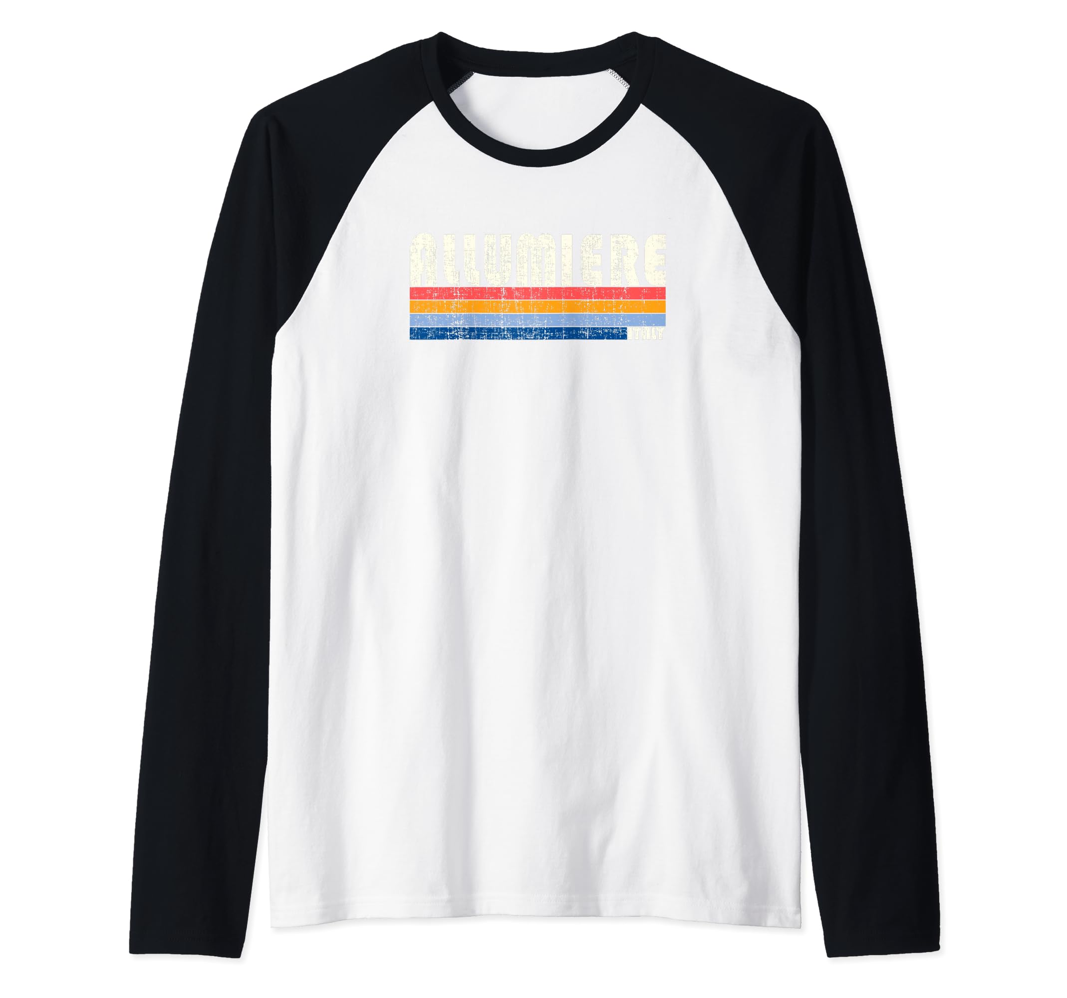 Allumiere, Italy Retro 70s 80s Style Raglan Baseball Tee