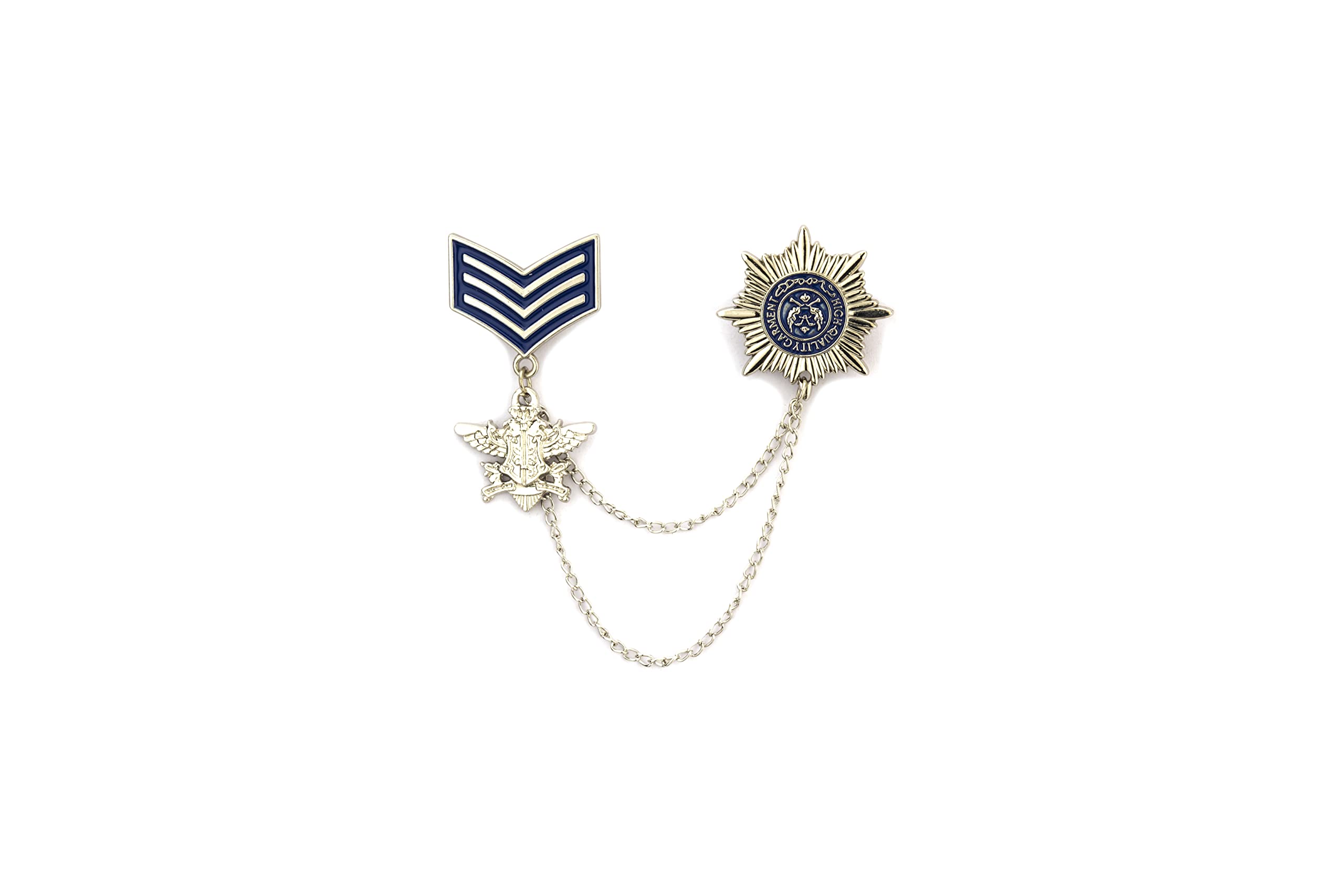 KnighthoodBadge With Star And Hanging Tassel Chain Collar Pin Brooch, Suit Stud, Shirt Studs, Lapel Pin Accessories for Men Women