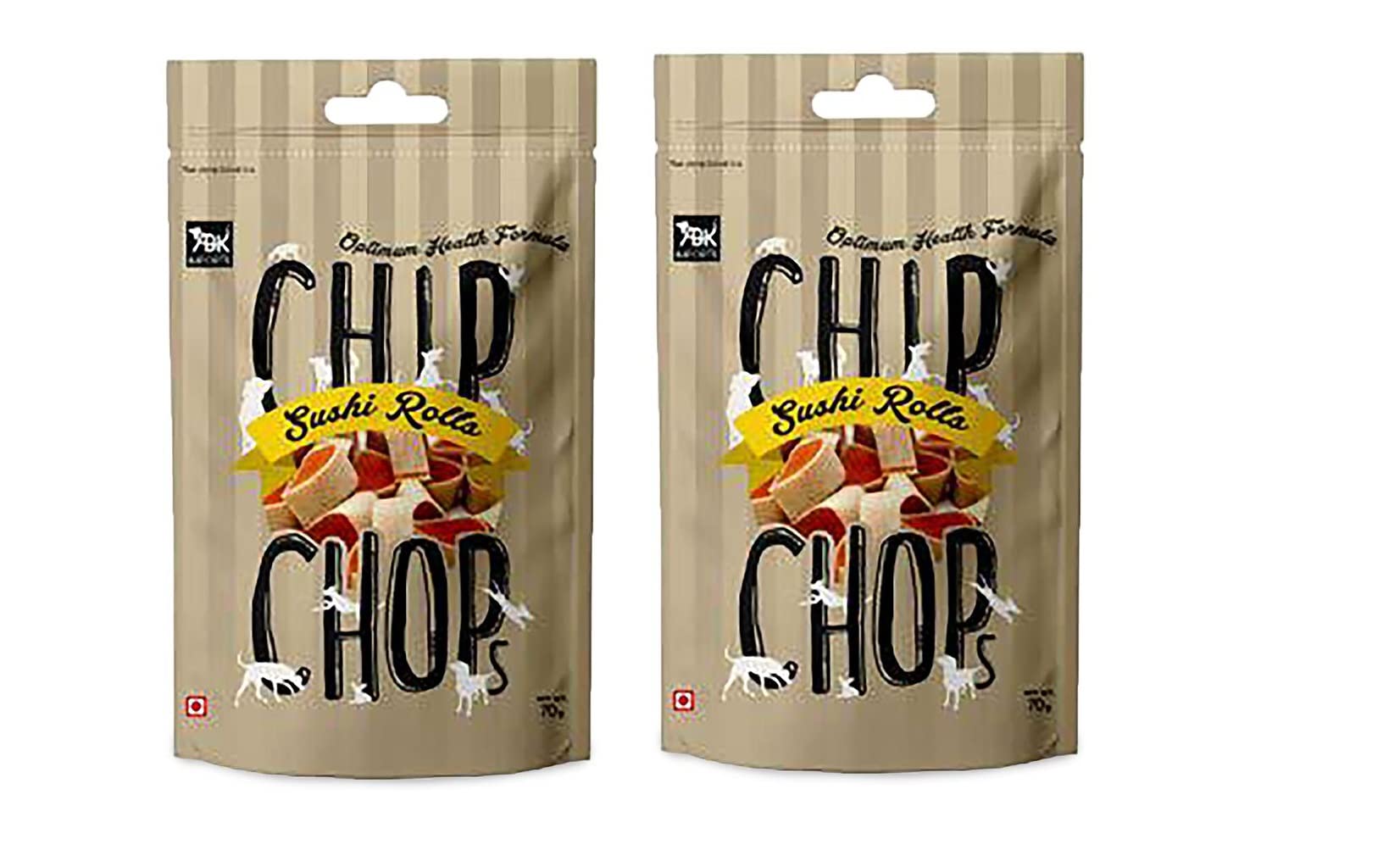 Chip Chops Dog Treats - Sushi Rolls - 70 g Each - Pack of 2