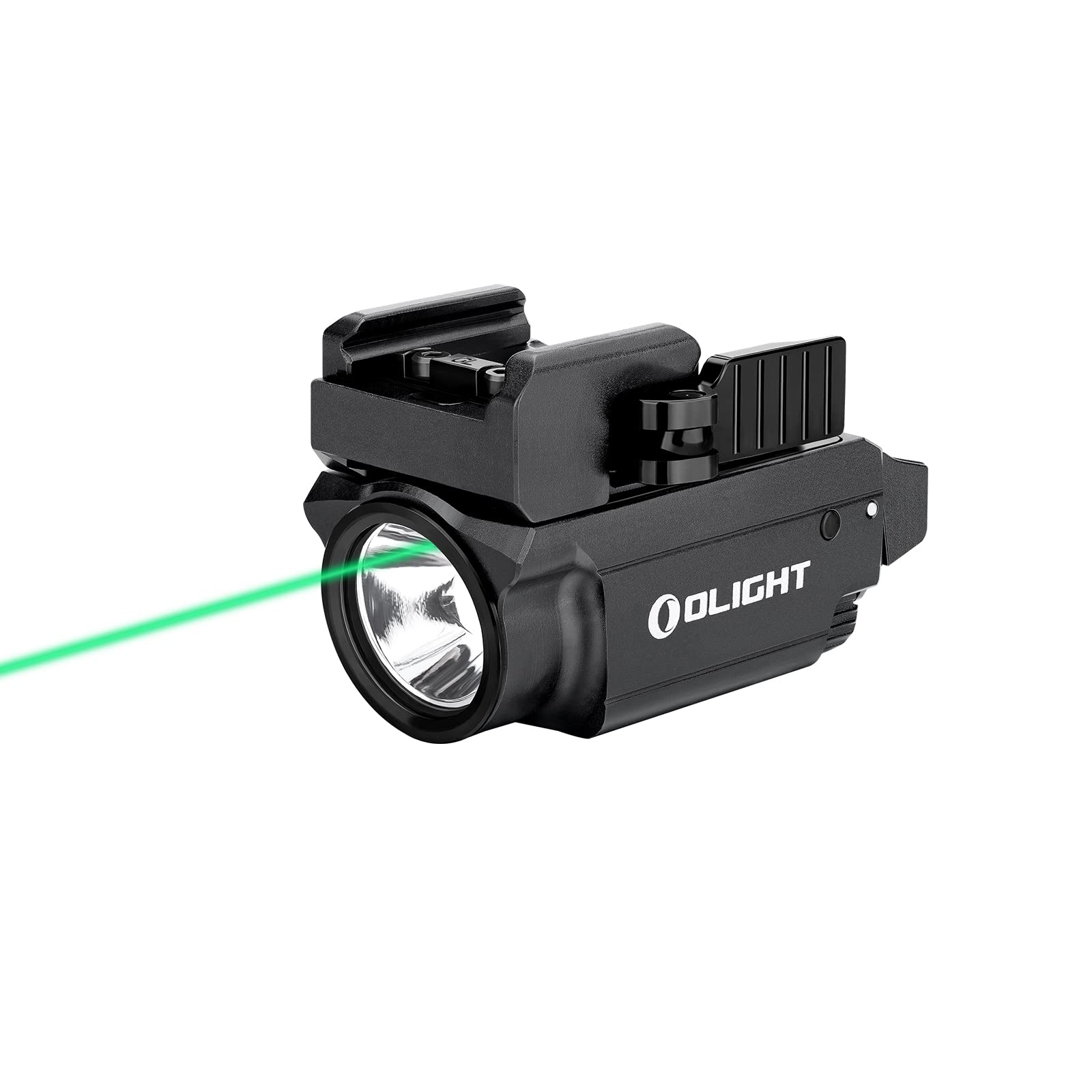 OLIGHT Baldr Mini 600 Lumens Rechargeable Weaponlight with Green Beam and White LED Combo, Magnetic USB Compact Tactical Flashlight with Adjustable Rail for G19, G45, Sig P320, and so on(Black)