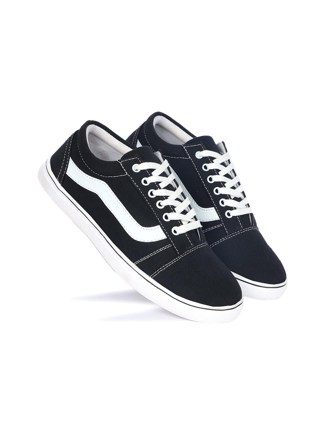 Men's Black & White Mesh Outdoor Casual Shoes - MRJ1811