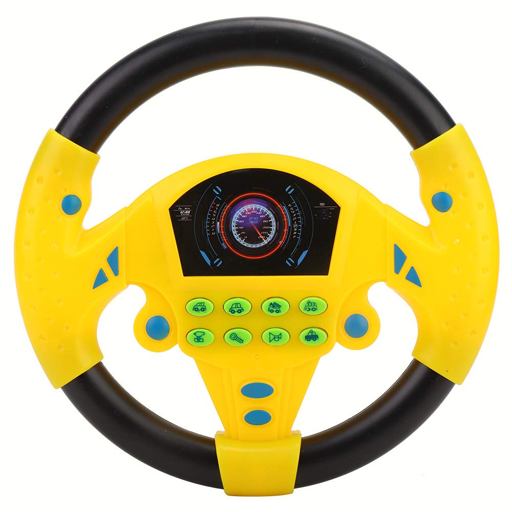 Jaerb Steering Wheel for Children, Durable Steering Wheel Tool for Home (Yellow)