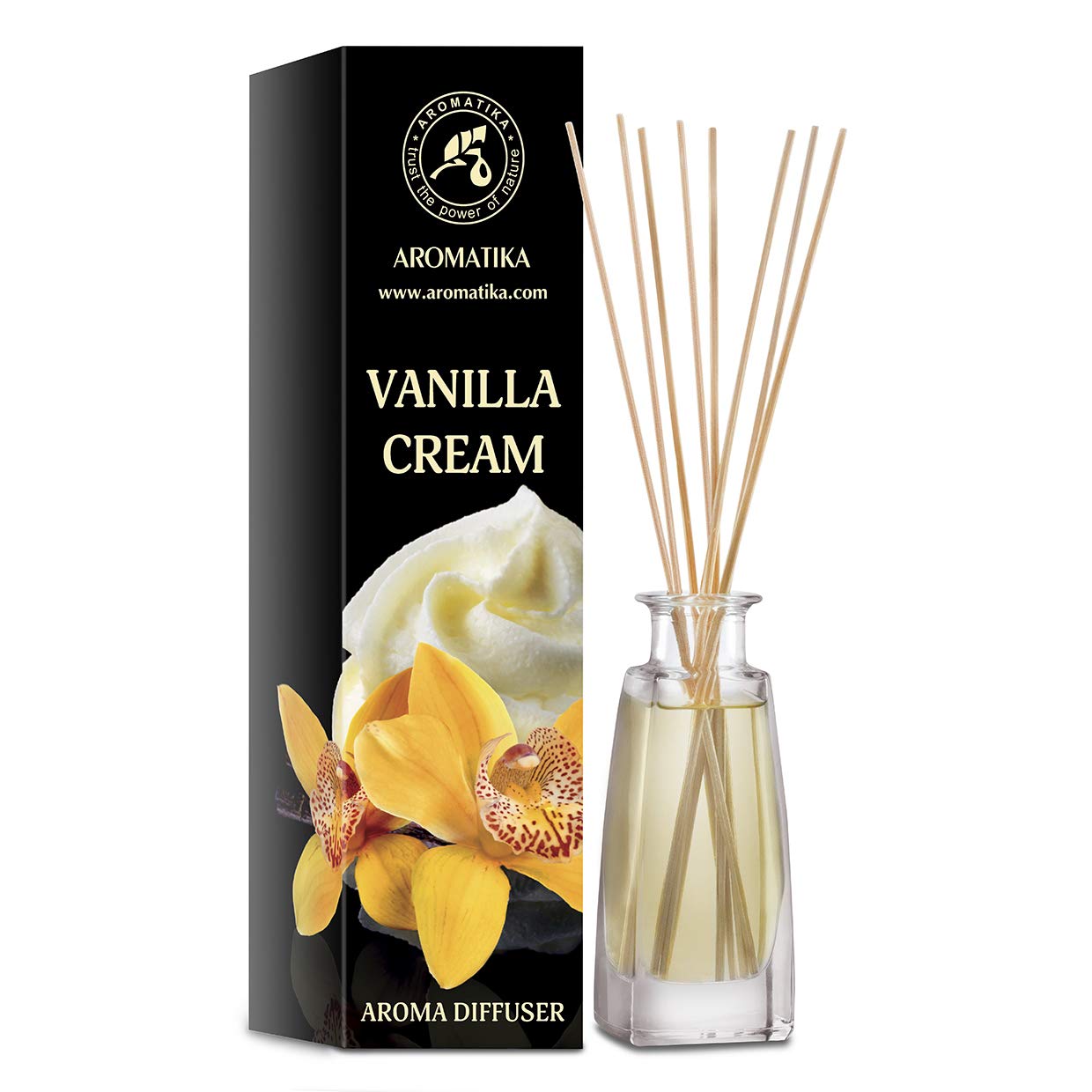 Vanilla Cream Aroma Diffuser 3.4 Fl Oz (100ml) - Reed Diffuser - Room Fragrance - Home Fragrance - Air Freshener - Vanilla Cream Scented Diffuser - Gift