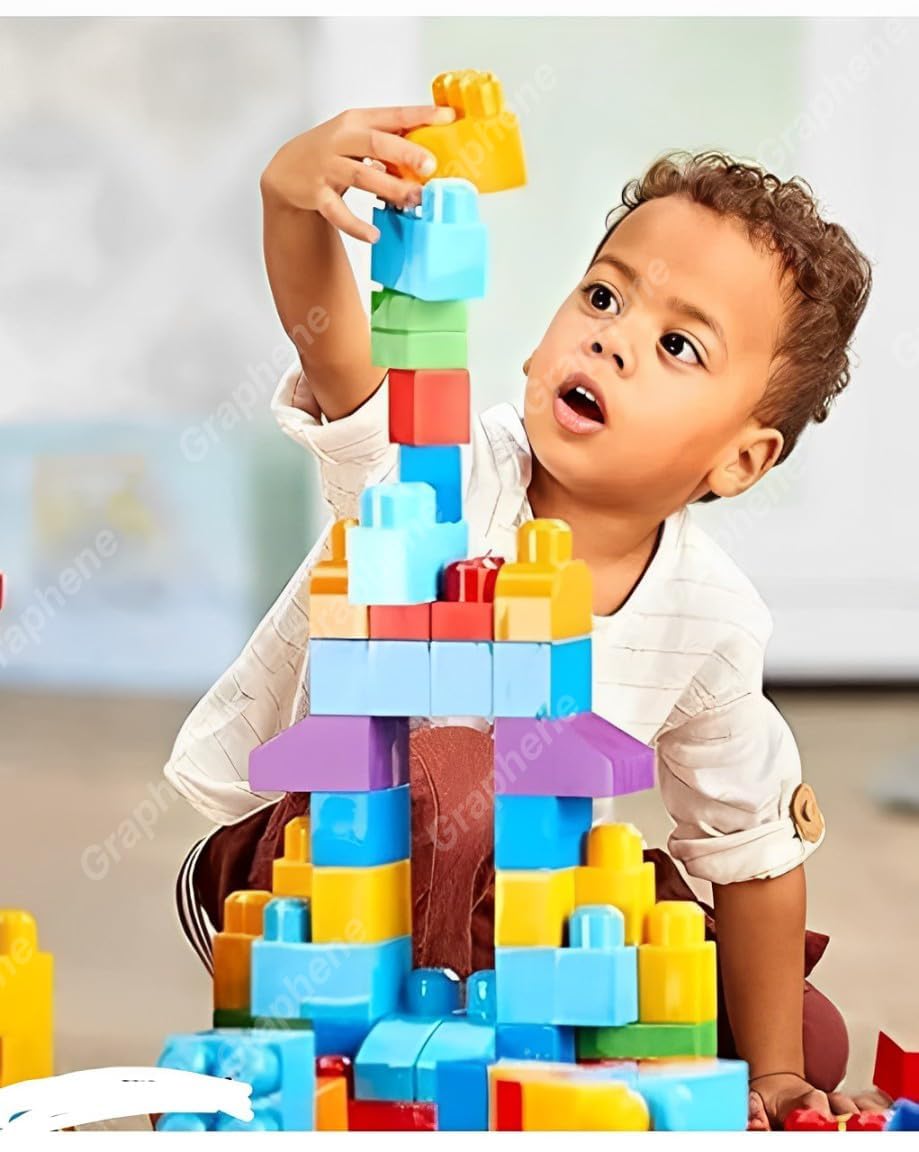 GRAPHENE 45 Pcs Big Mega Sized Blocks Toys Building and Construction Block Set for Children Boys and Girls (Multicolor)