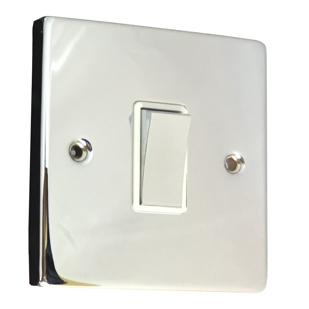 Sinoe B302BMF BS Certified 10A 1 Gang 2 Way Light Switch Polished Chrome Tested by Intertek- Highest Safety Standards. Top-end Product. (Series: BBMF)