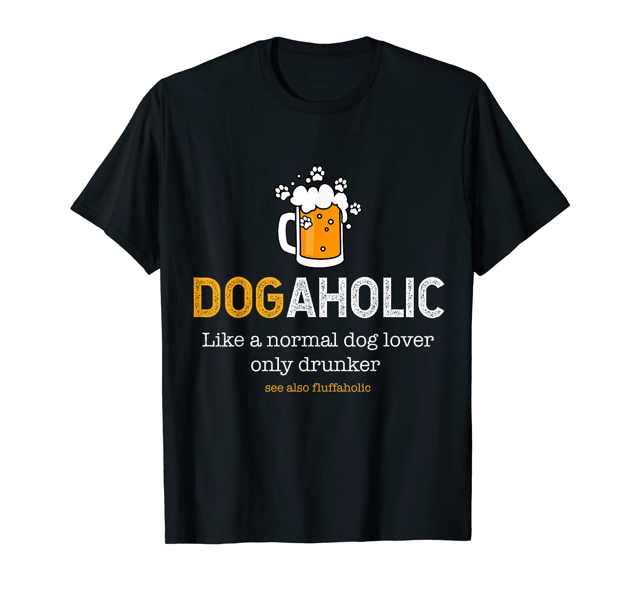 VepaDesigns Dog Shirts Dog-LoversDogaholic Drinking Beer Dog Love Humor Funny Christmas Gift T-Shirt