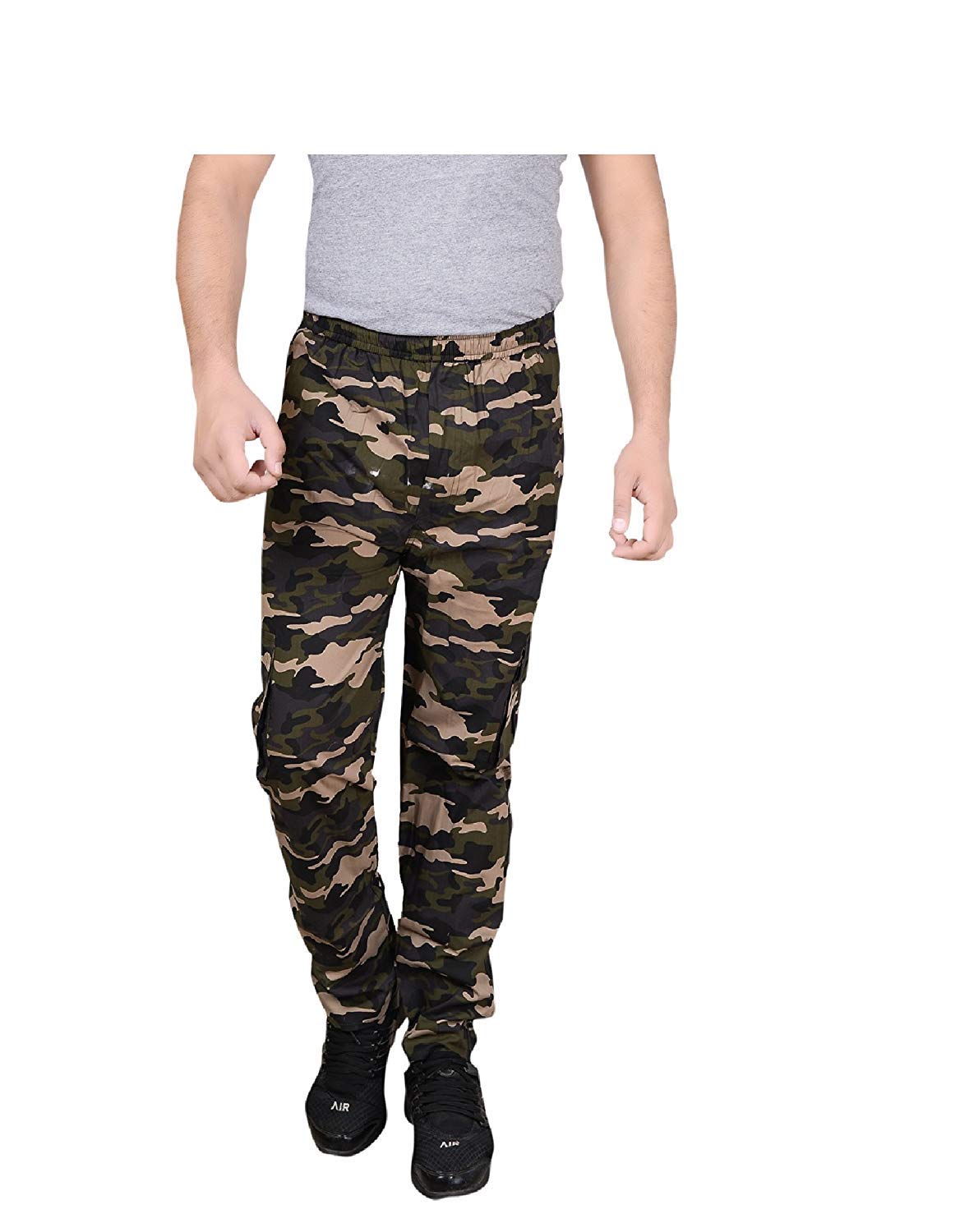 Finix Men's Cotton Army Track Pant (Green,32)