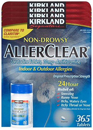 Kirkland Signature Allerclear Lortadine 10mg Tablets - 365 ct - 4 pk