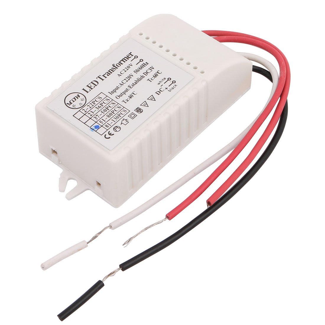 Aexit AC 220V to DC 3V Electronic Voltage Transformer LED Driver for 51-80LEDs Light (9c2bef1ed16764a66b89b3fbe3981186)