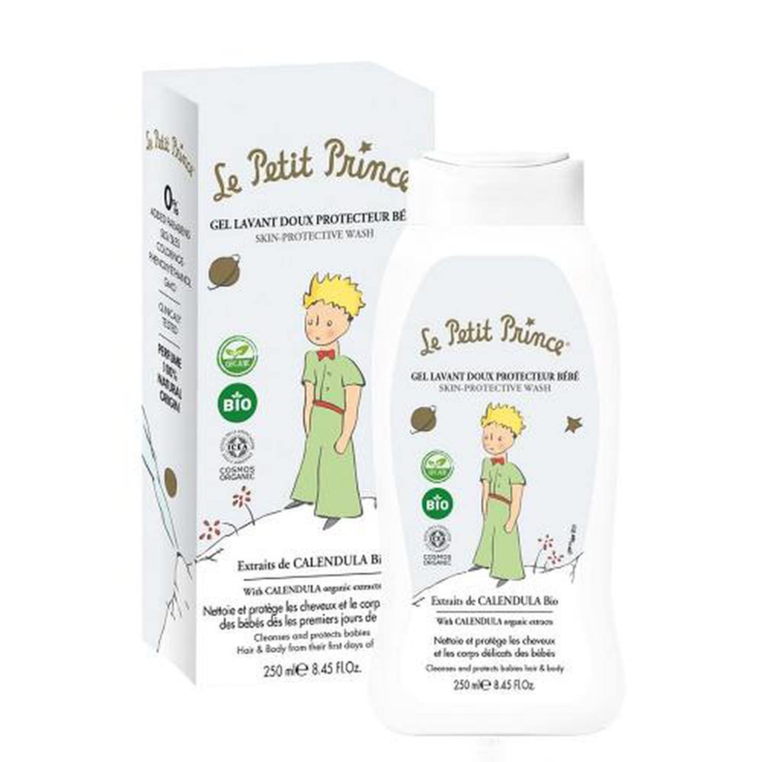 Le Petit PrinceBaby Wash – 250 ml Skin Protective Wash for Babies – Calming and Softening Effect – Bio Calendula Extract – Safe Formula – Intense Moisturizing – Ideal for Infants, Newborns