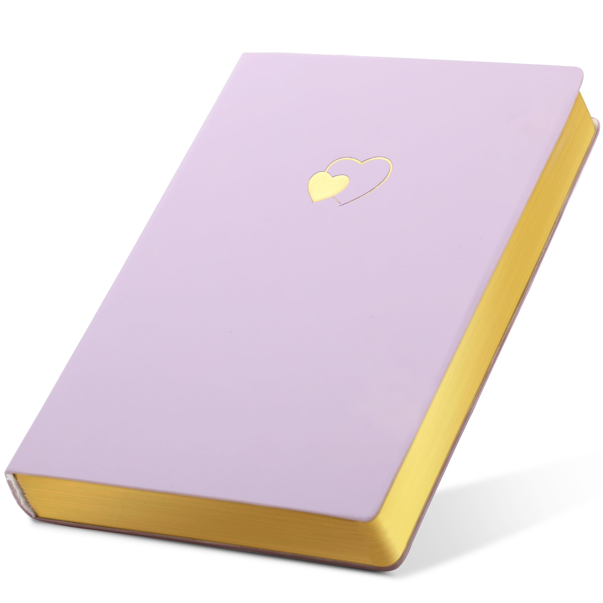 CAGIE Lined Journal Notebook for Women and Girls 256 Pages Cute Diary with Heart-Shaped Leather Journals for Writing A5 Soft Cover Journaling Notebooks, 5.7 x 8.3 Inches, Purple