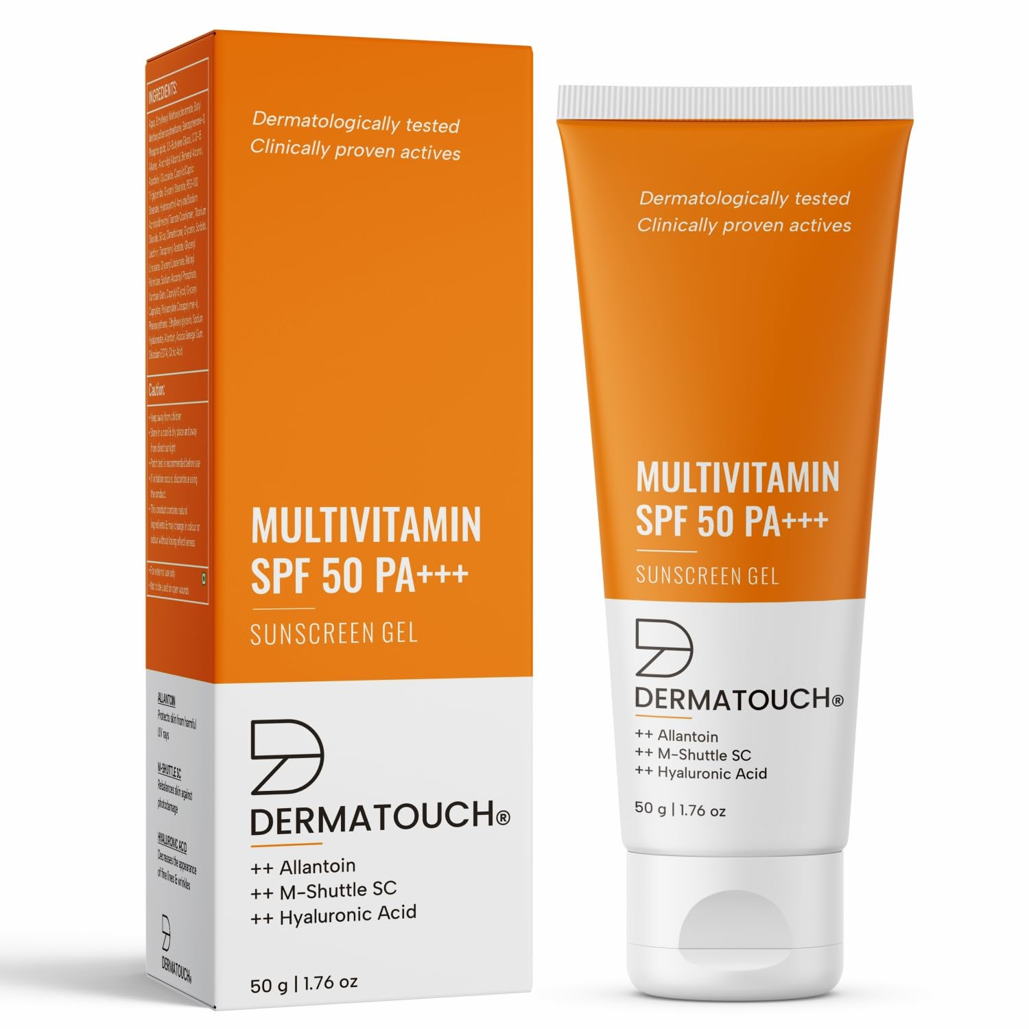 DERMATOUCH Multivitamin Spf 50 Pa+++ Sunscreen Gel For All Skin Types | Uva-Uvb Protection |Zero White Cast | Unisex | 50G