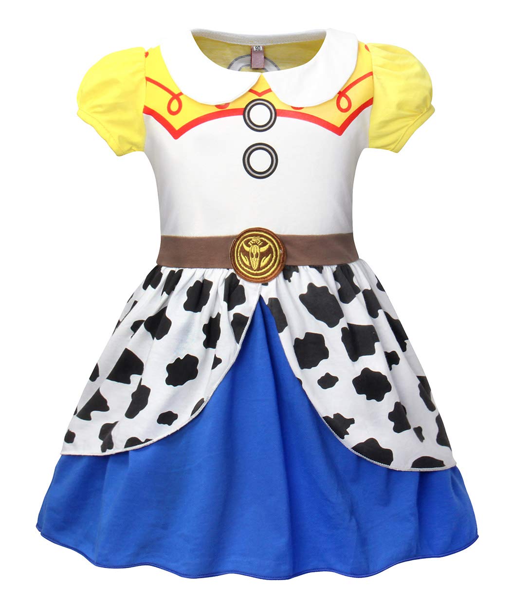 AmzBarley Girls Jessie Costume Short Sleeve Birthday Party Outfit Kids Dress up