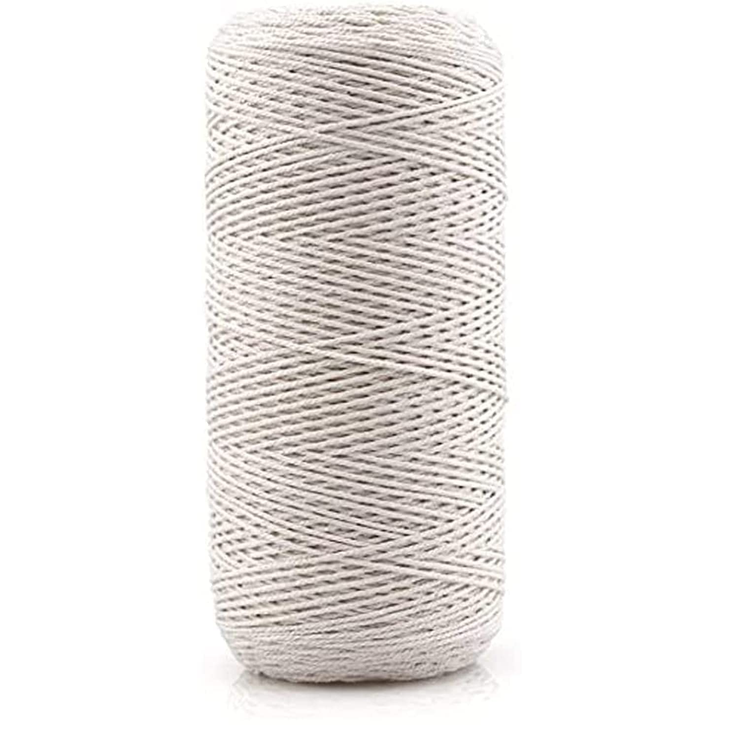 IIEPECA 100 Yards White DIY Craft Decoration Kitchen Natural Cotton Rope Cooking Twine Food Packaging String for Trussing and Tying Poultry Meat Making Sausage and Gardening Applications (2mm x100)