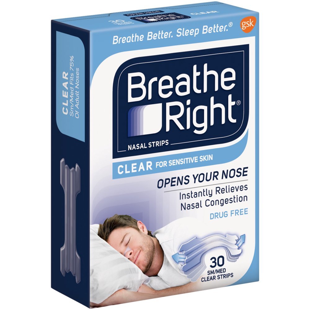 Breathe Right Nasal Strips Clear Small/Medium 30 Each (Pack of 9)