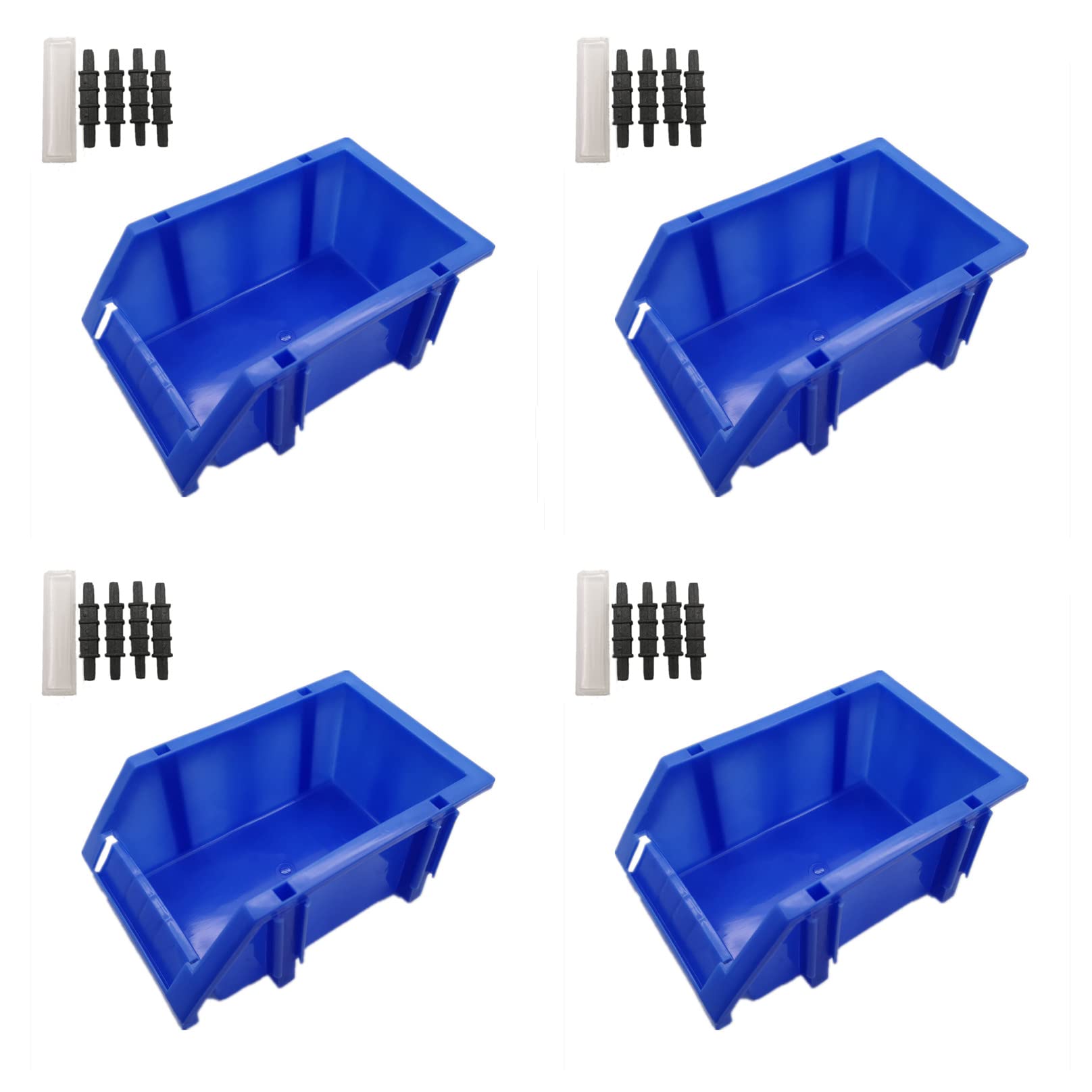 Doitxue4 PCS Tool Parts Organizers, Plastic Oblique Mouth Hardware Parts Tray/Parts Rack, Multi-Purpose Storage Bins, Bead Organizer and Craft Storage, Blue