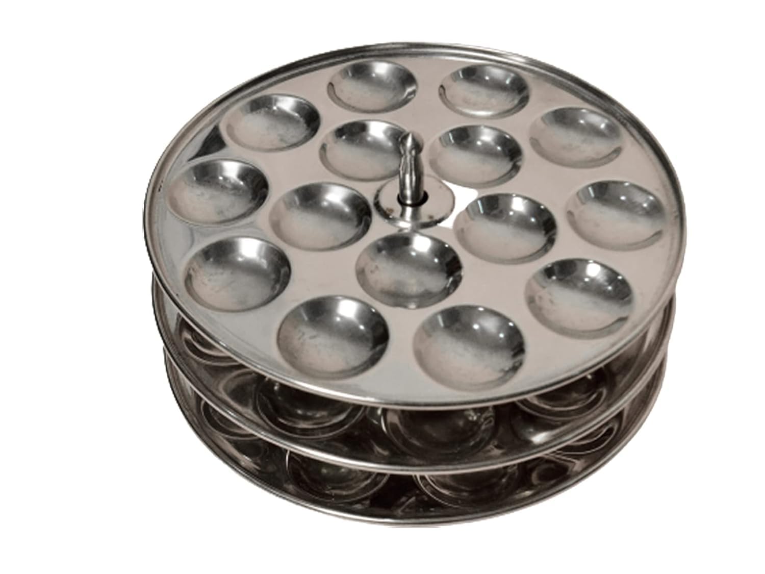 Dharam Paul Traders Stainless Steel Mini Idli Maker Stand with 3 Plates