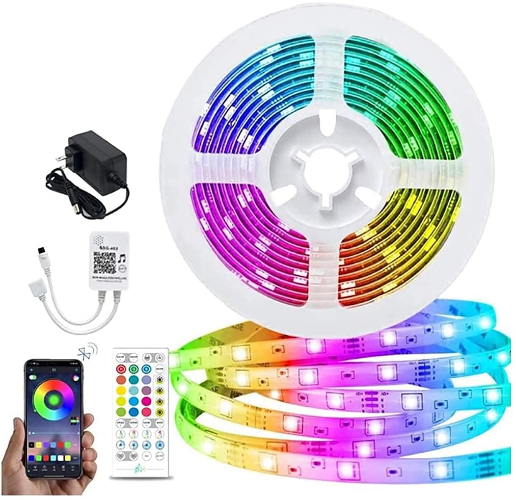 THMINS RGB Smart WiFi LED Strip Lights 10M, Bluetooth Music Sync Color Changing Strip，Compatible With Alexa And Google Home,App Control, With Remote,For Bed room And,Party, Bar,Home。 (10m)