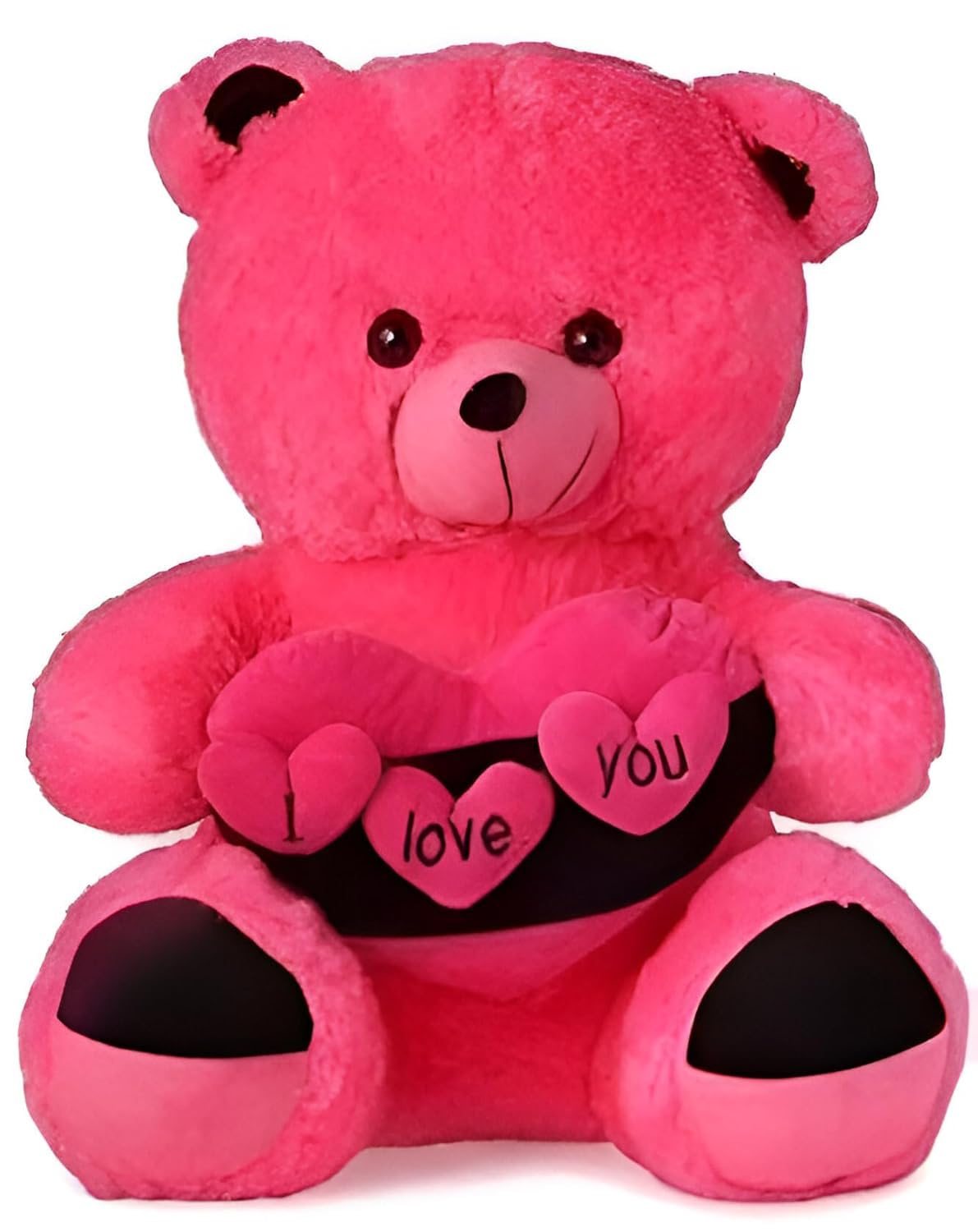 SWARAH Soft Stuffed Plush 3 Dil Teddy Bear with I Love You Heart Soft Toys 45CM Pink Color (Huggable Soft Plush 3 Dil Love You Heart Stuffed Teddy Bear Soft Toys Birthday Gift Unisex Kids)