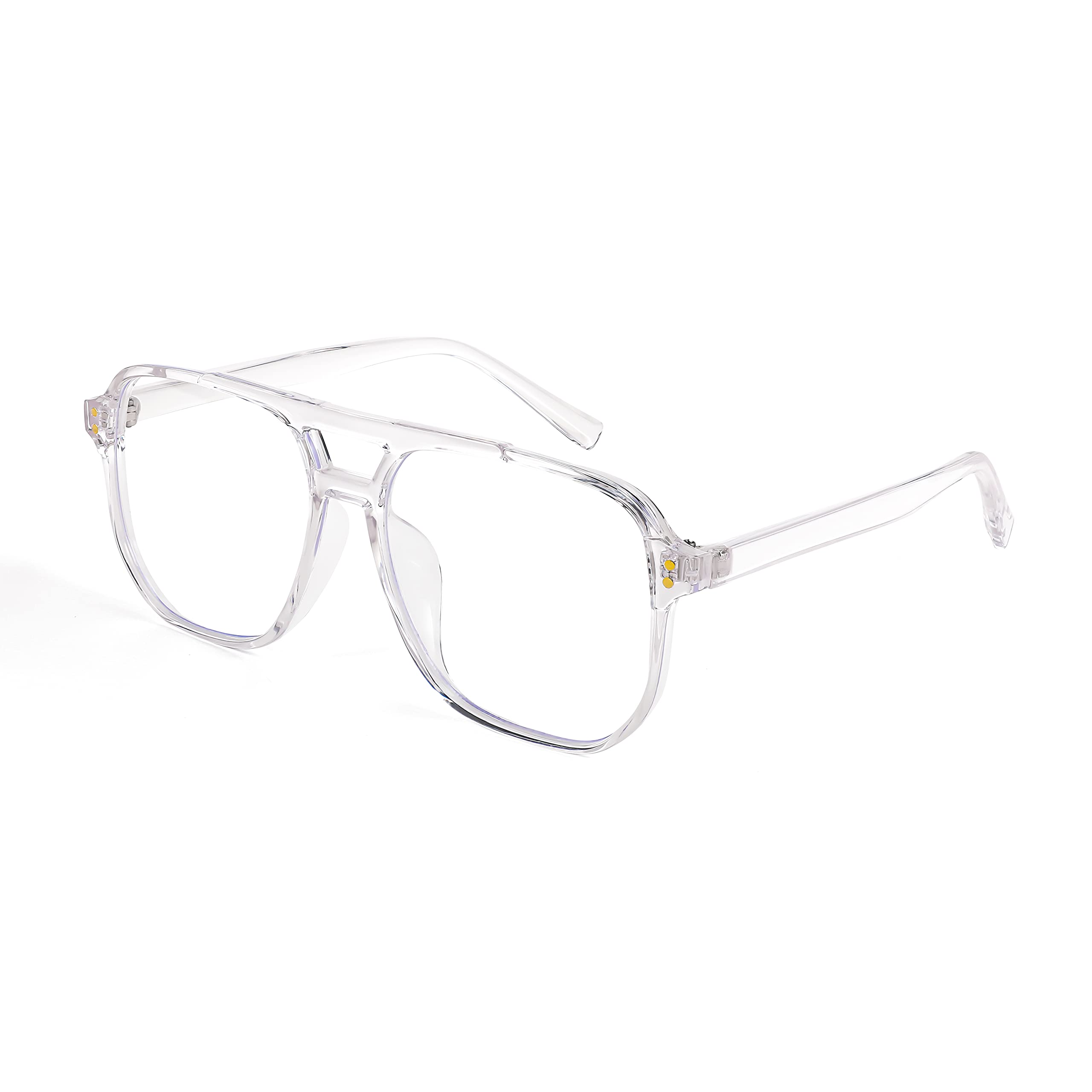 FEISEDY Blue Light Blocking Glasses Fake Nerd Clear Square Computer Lightweight Pilot Glasses Frame Oversized B2866