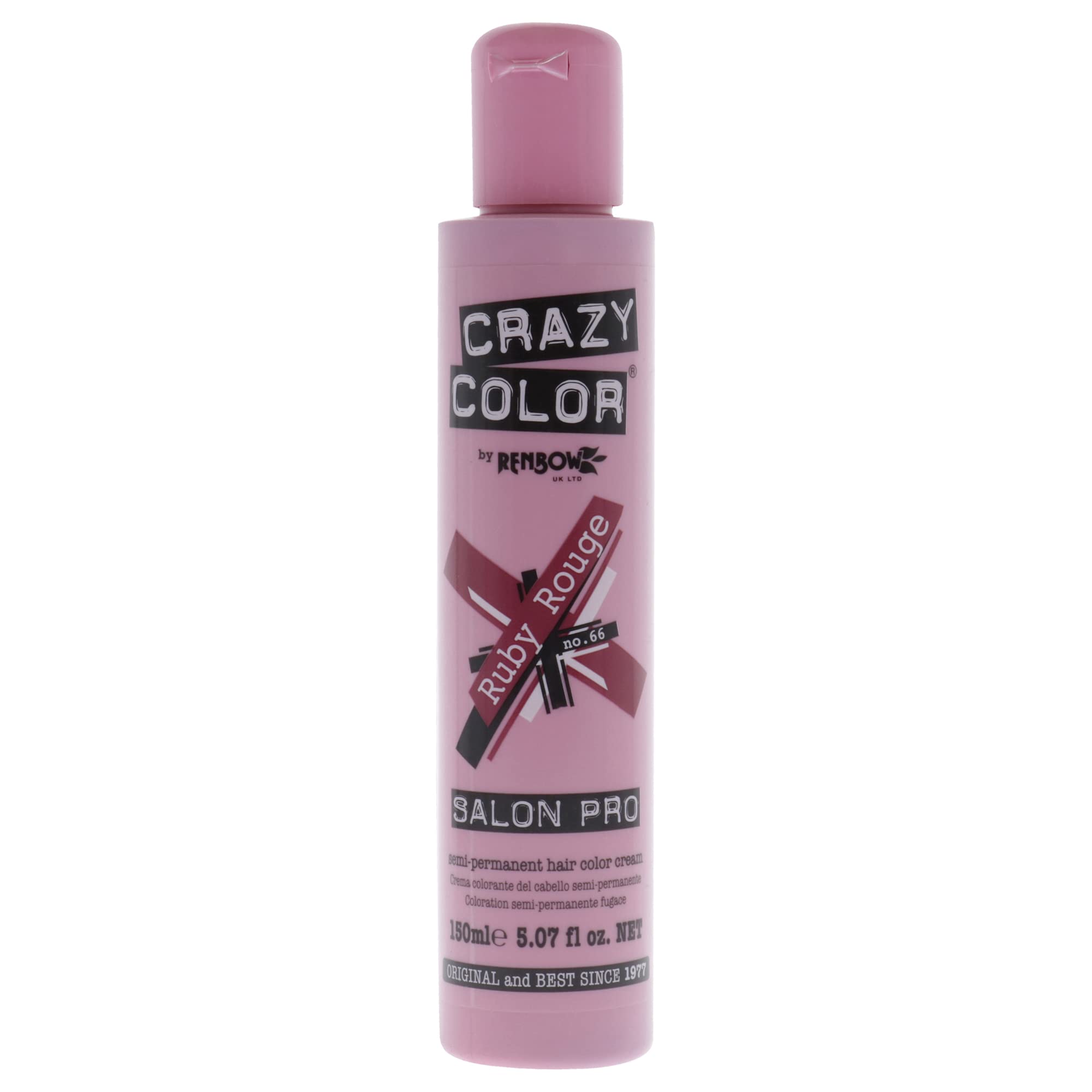 Crazy ColorHair Dye - Vegan and Cruelty-Free Semi Permanent Temporary for Pre-lightened or Blonde No Peroxide Developer Required (RUBY ROUGE)