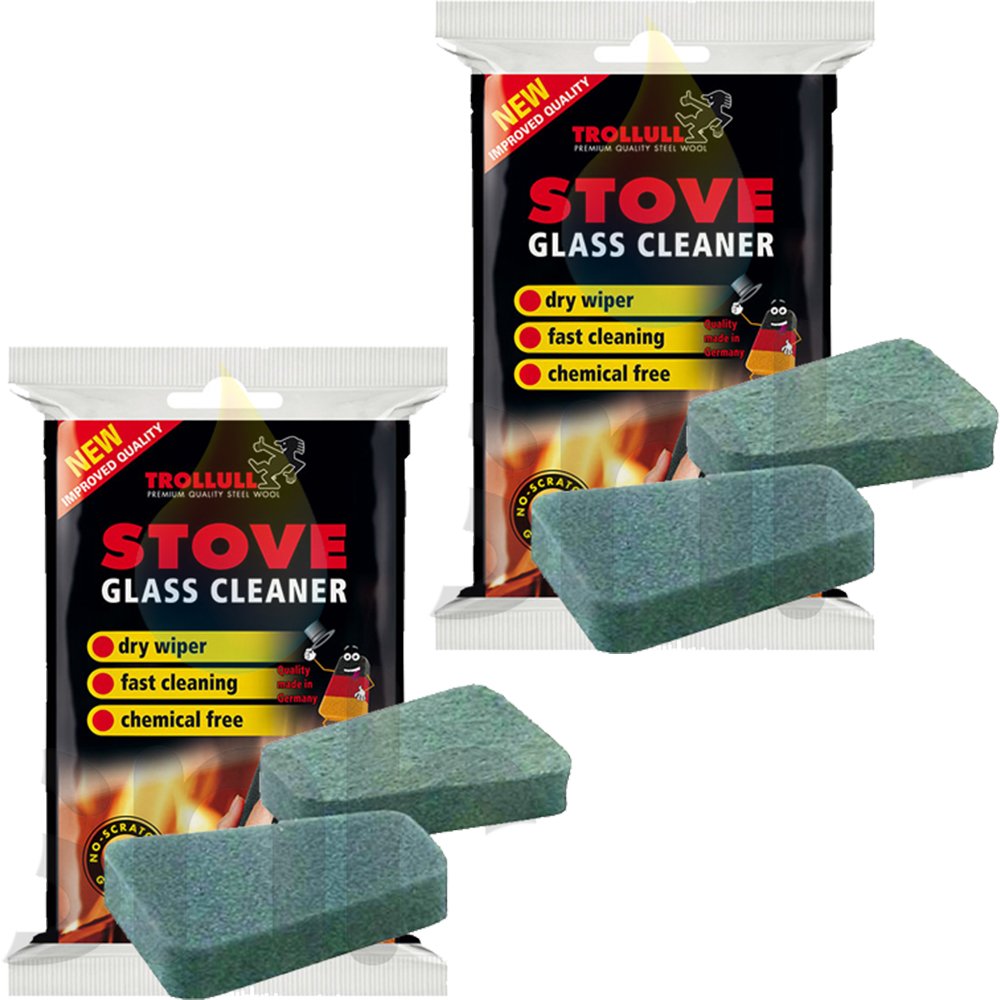 TrollullX2 Cleaner Pads For Stove Glass 2 In A Pack Rakso Stove Glass Cleaner 4 Pads In Total