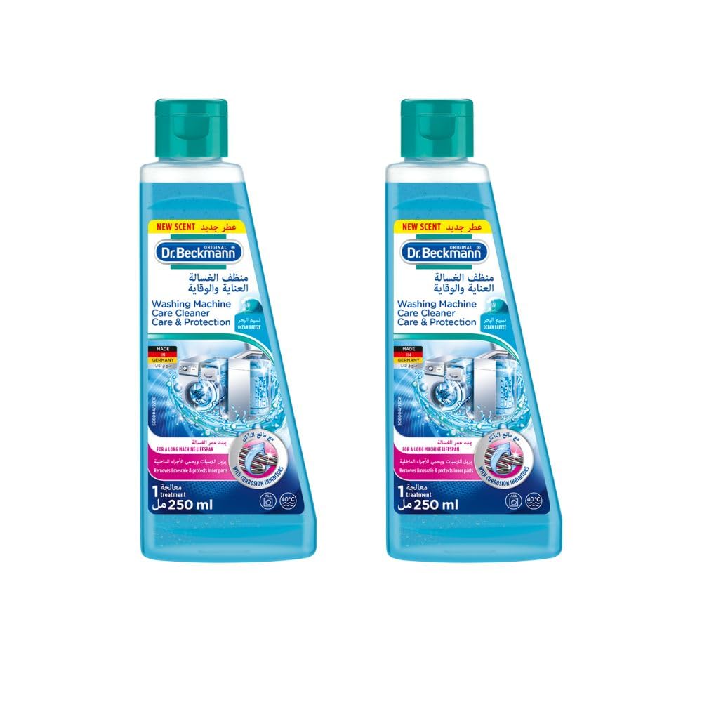 Dr. Beckmann Service It Washing Machine Cleaner liquid|Removes LimeScale & Maintains Metal Parts|Eliminates Bad Odour& leaves a Fresh Scent|Suitable for Front & Top Loading|250ml x 2 Twin value Pack