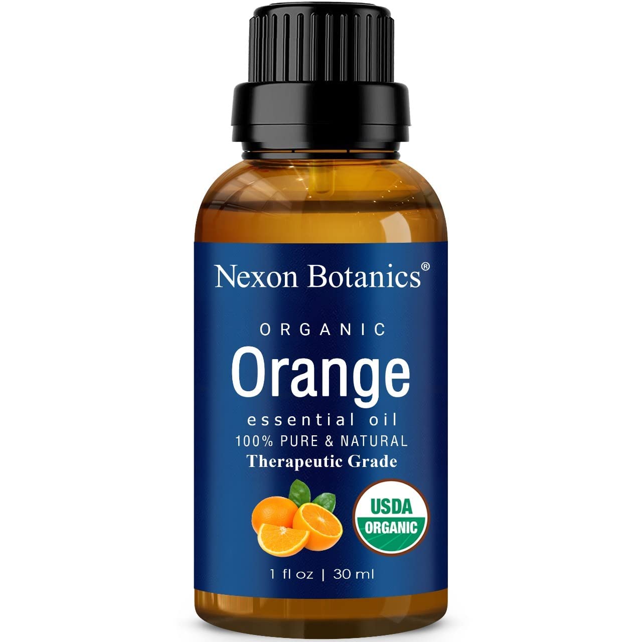 Organic Orange Essential Oil 30ml - Undiluted Natural Sweet Orange Essential Oils for Diffuser, Aromatherapy and Skin Care - Pure Cold Pressed Orange Oil Essential Citrus - Nexon Botanics