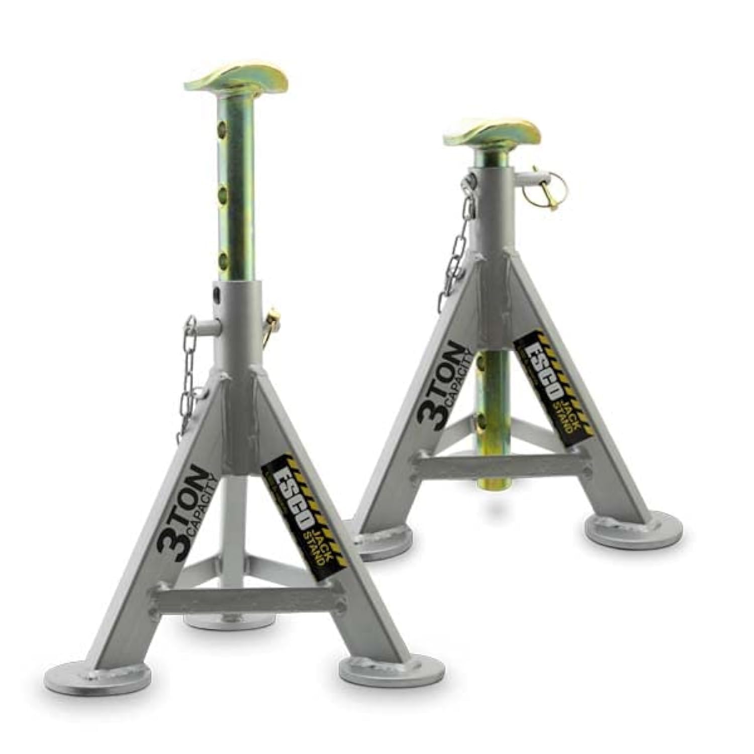 ESCO 3 Ton Performance Axle Jack Stands, Auto Car Truck 4x4 Off Road, 1 Pair, Grey (10497 Pair)